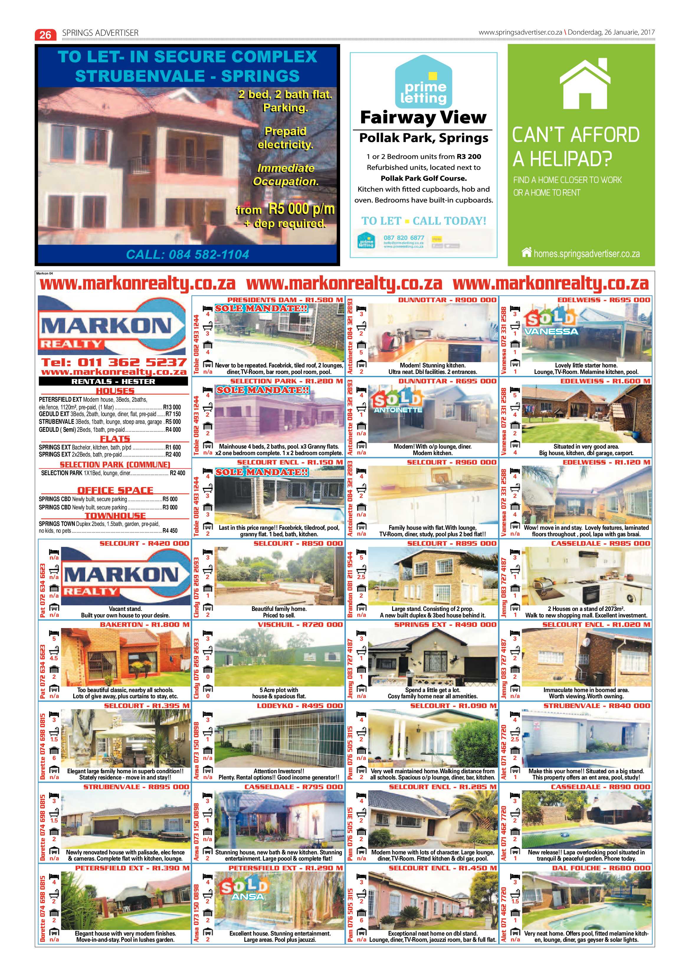 Springs Advertiser 26 January 2017 page 26