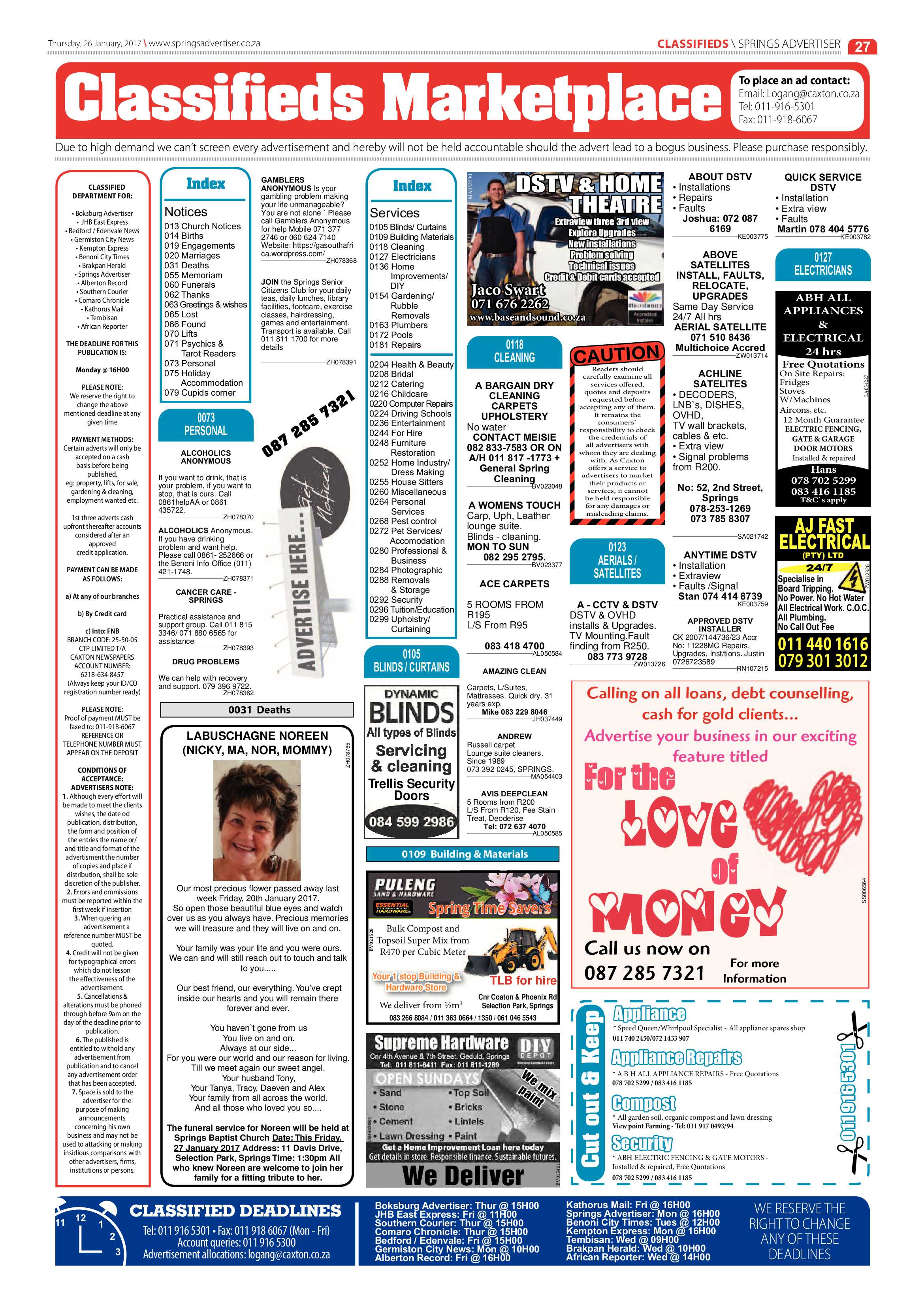 Springs Advertiser 26 January 2017 page 27