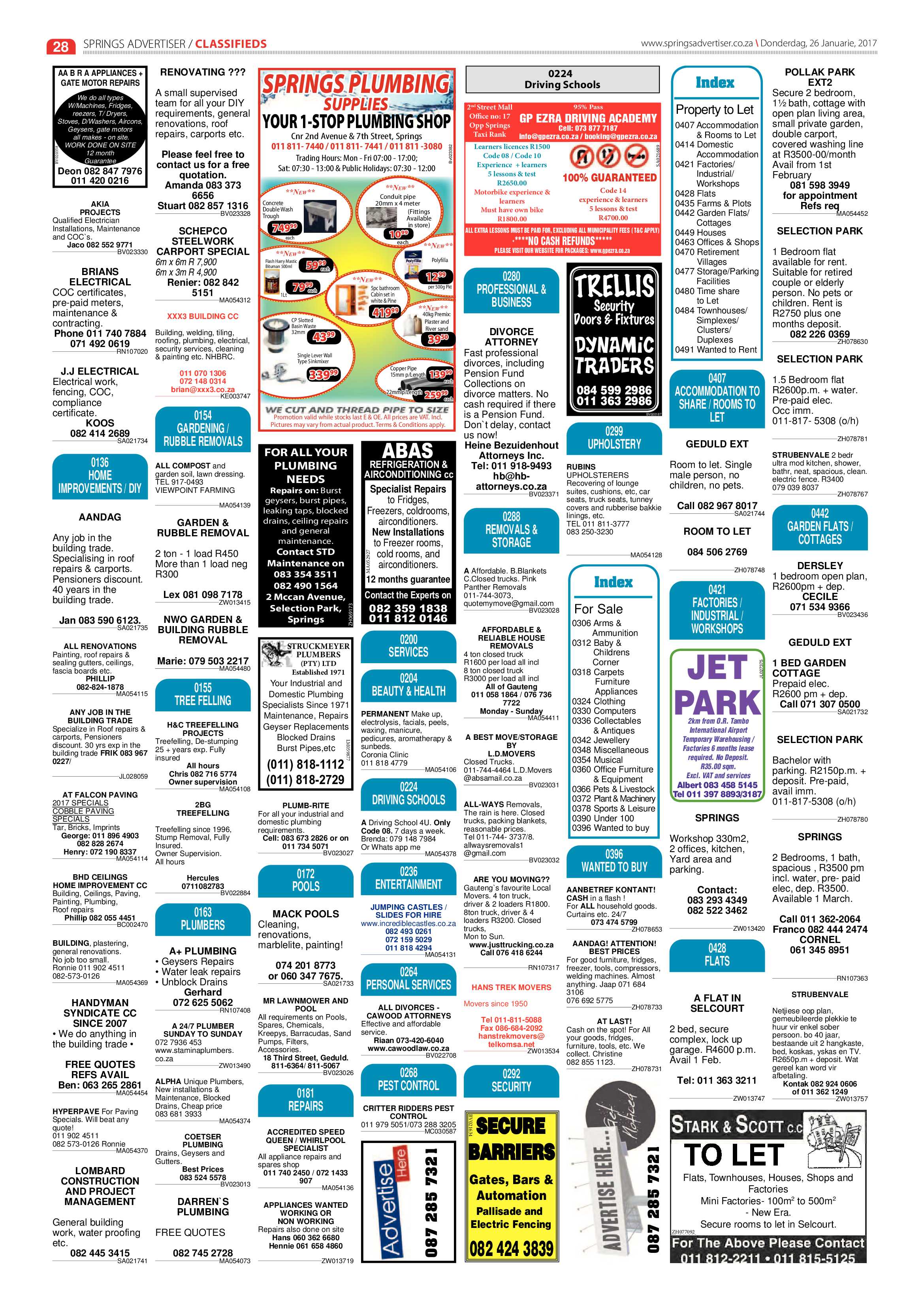 Springs Advertiser 26 January 2017 page 28