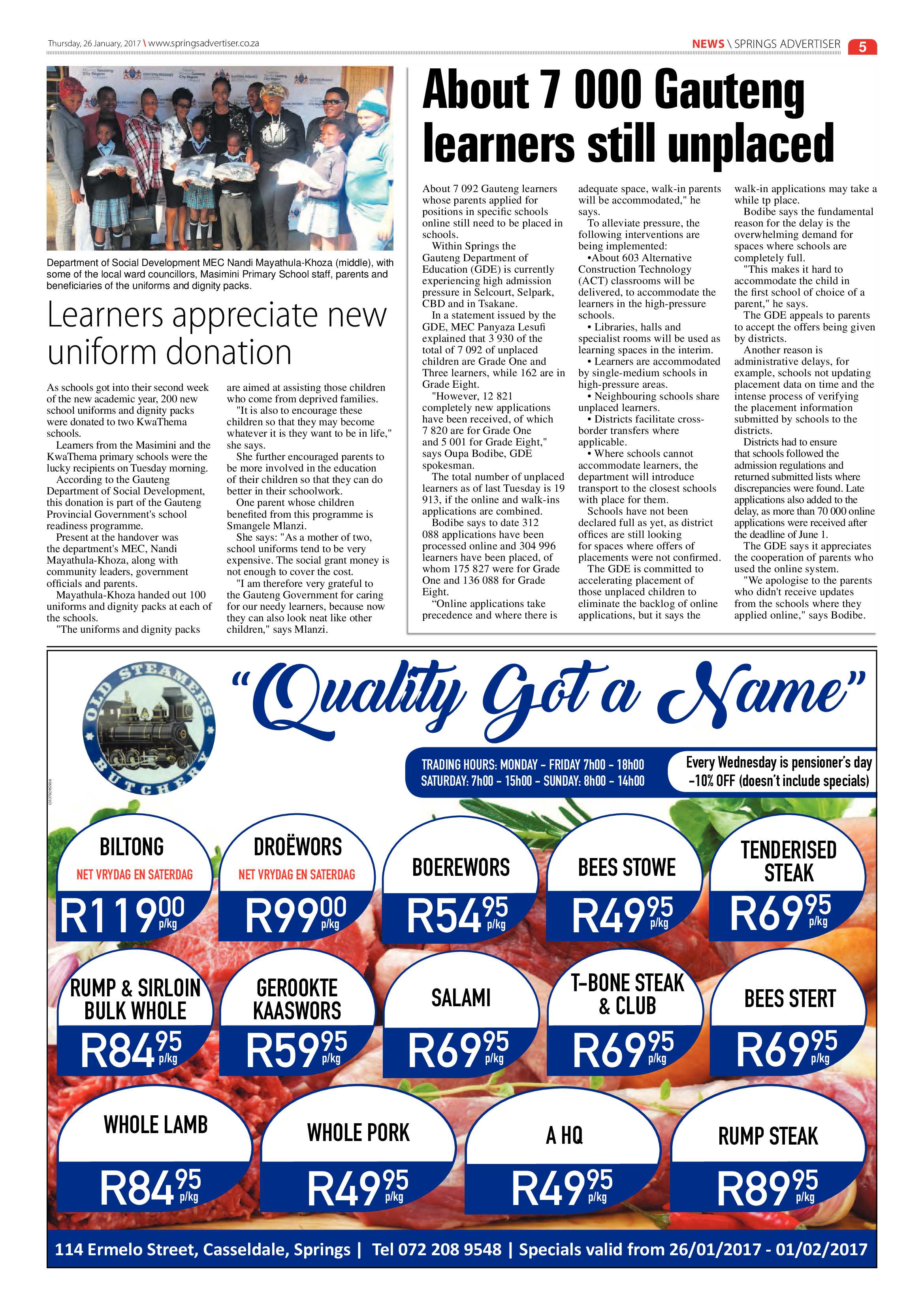 Springs Advertiser 26 January 2017 page 5