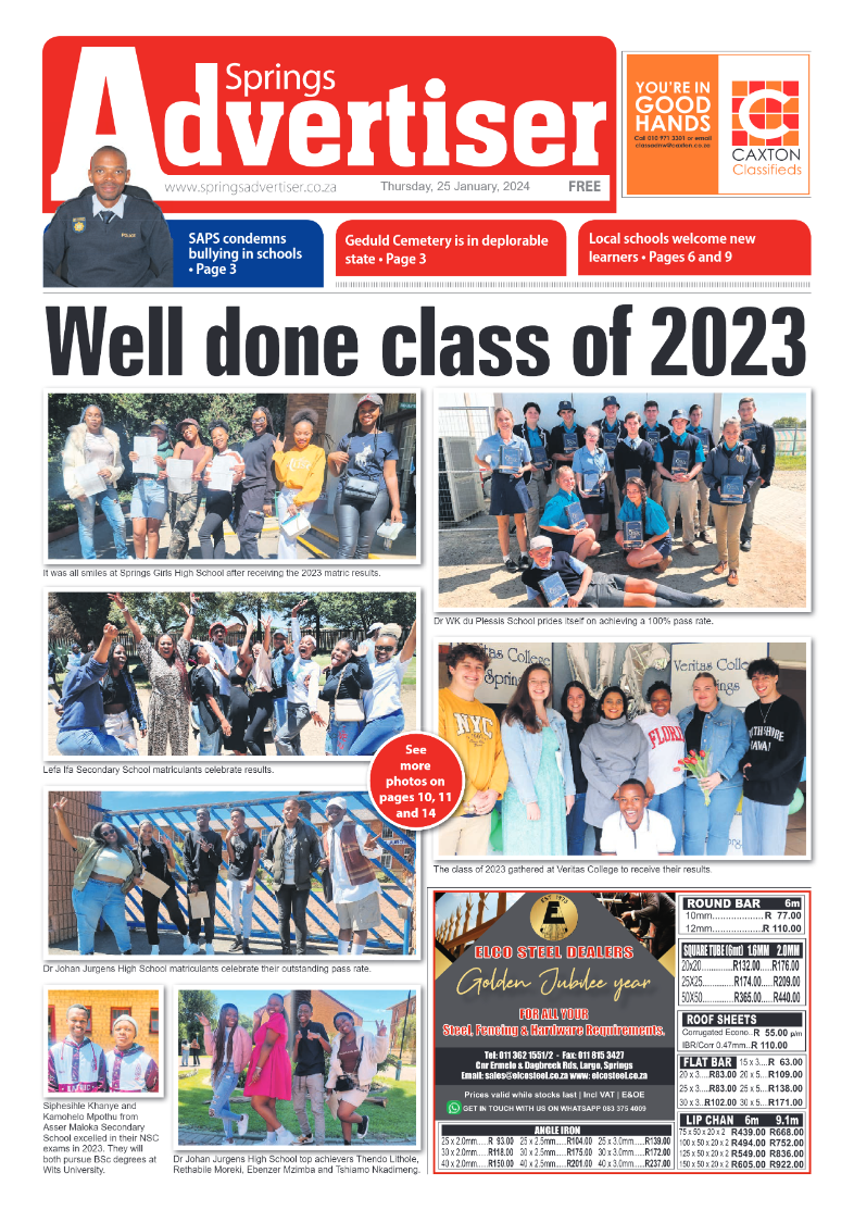 Springs Advertiser 26 January 2024 page 1