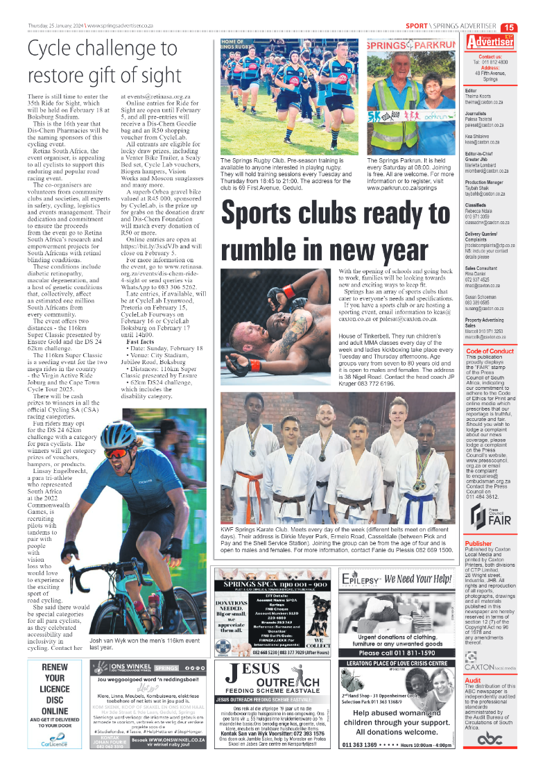 Springs Advertiser 26 January 2024 page 15