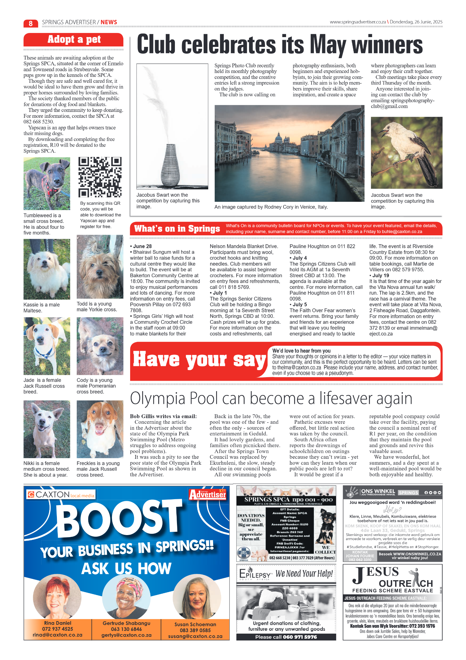 Springs Advertiser 26 June 2025 page 8