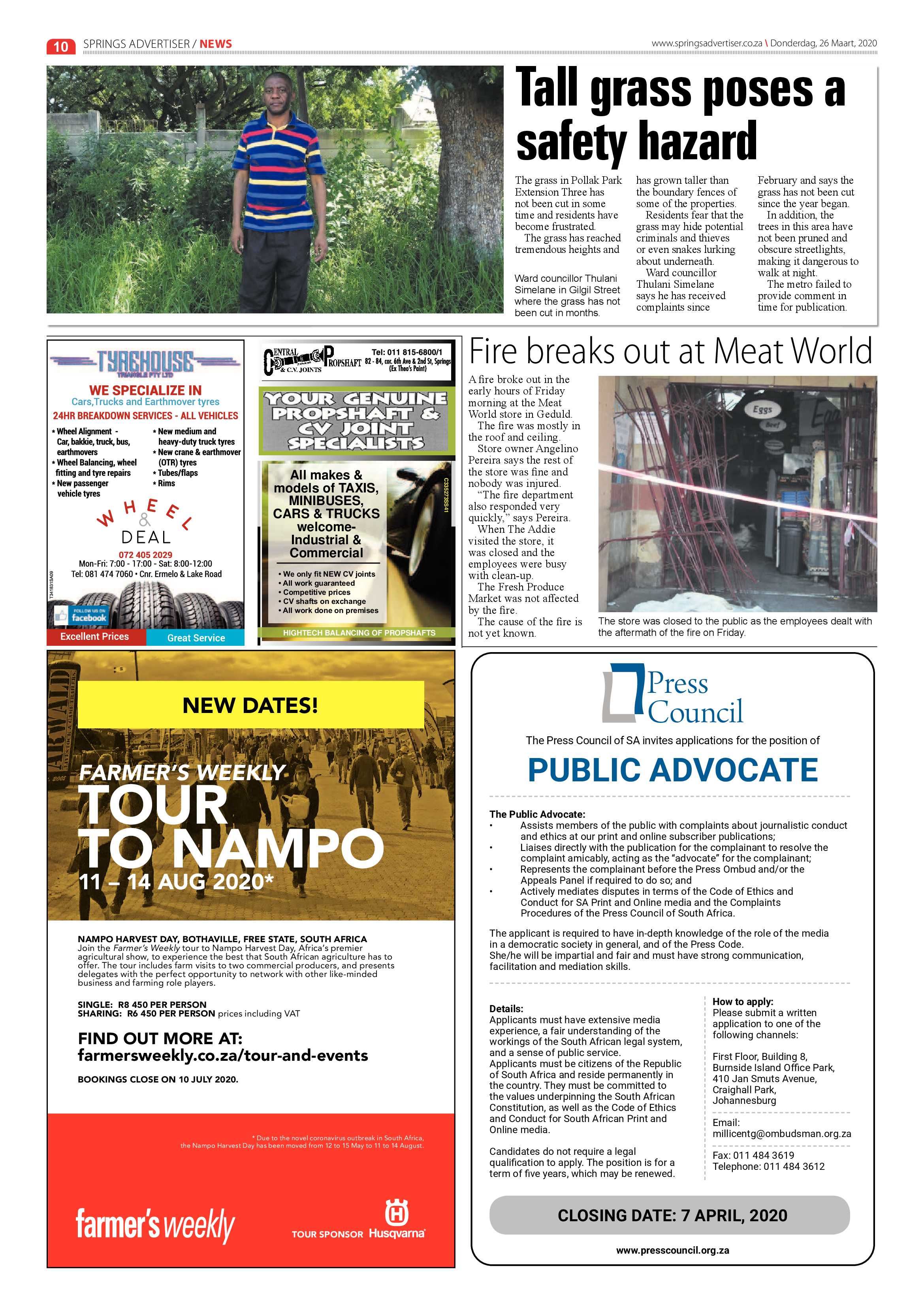 Springs Advertiser 26 March 2020 page 10