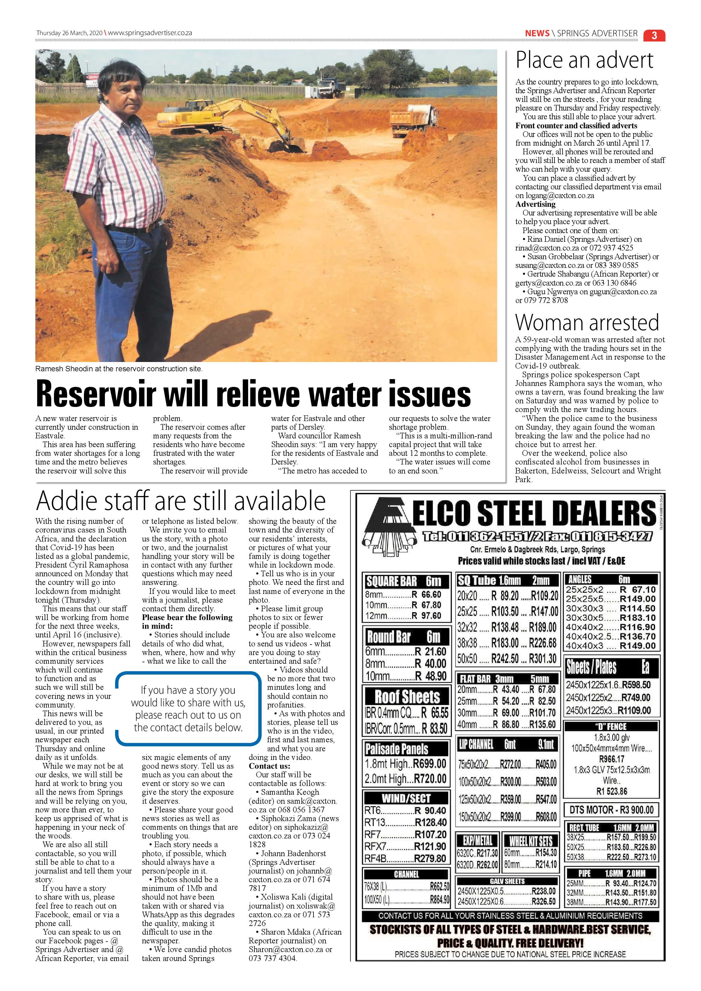 Springs Advertiser 26 March 2020 page 3