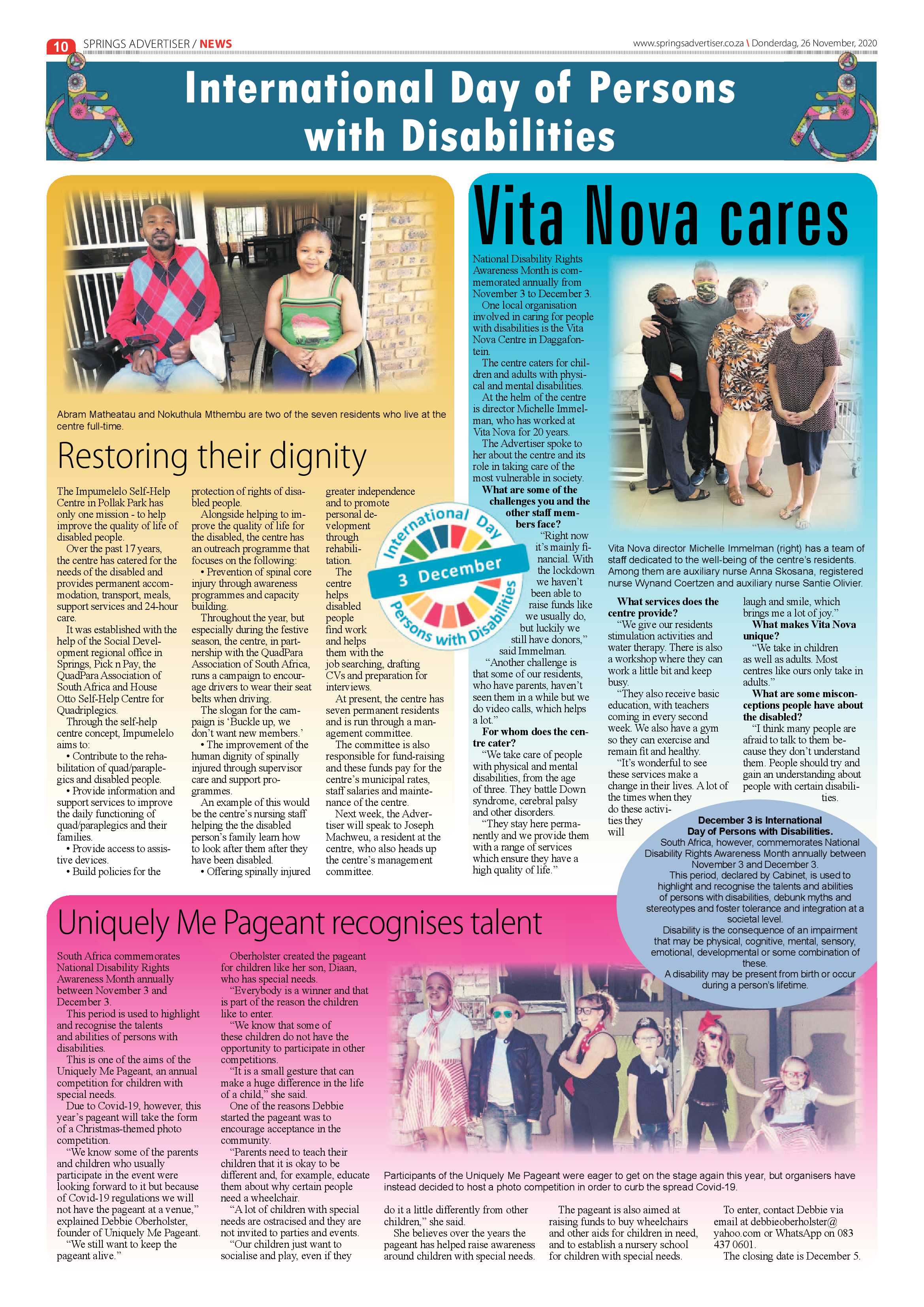 Springs Advertiser 26 November  2020 page 10