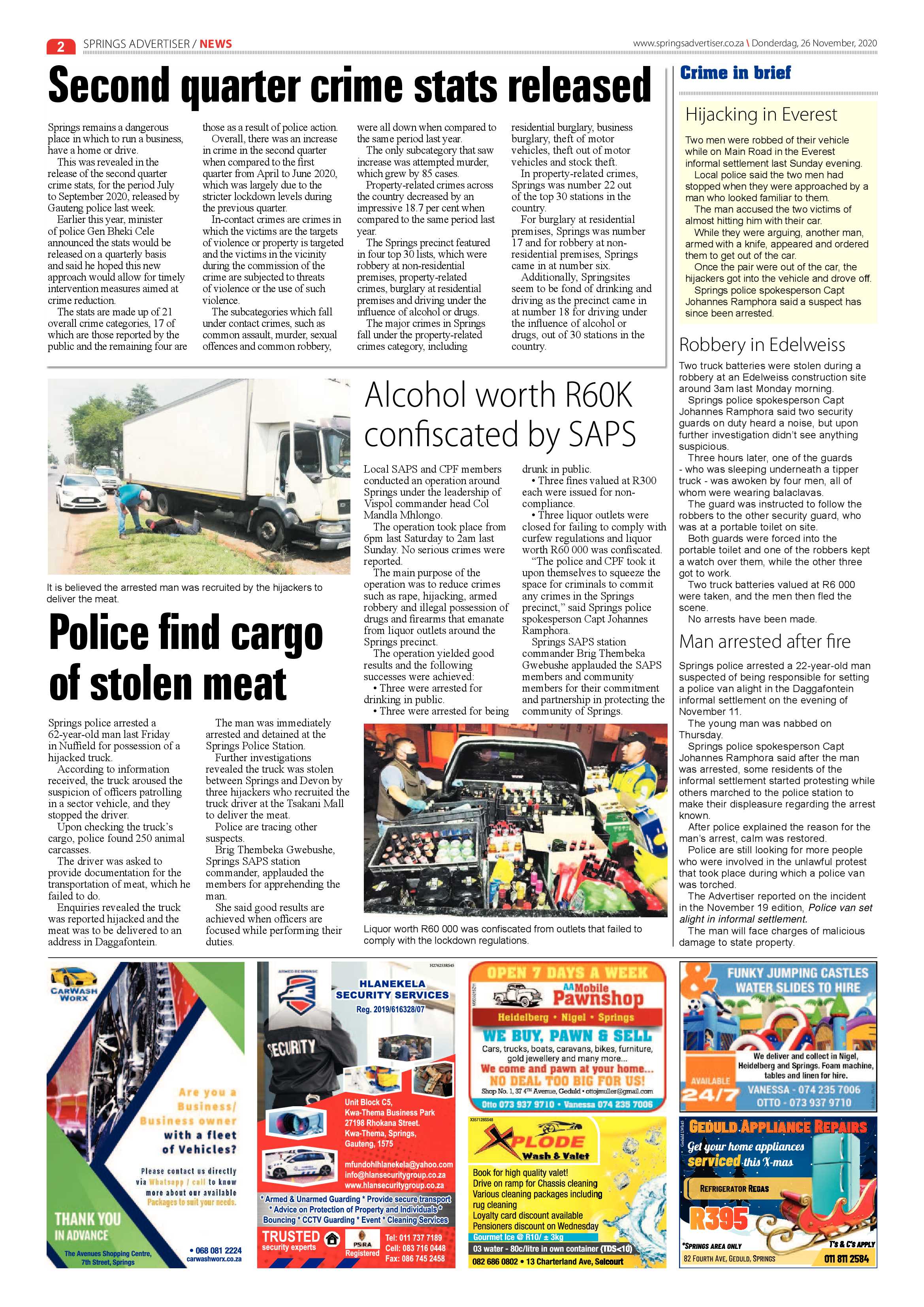 Springs Advertiser 26 November  2020 page 2