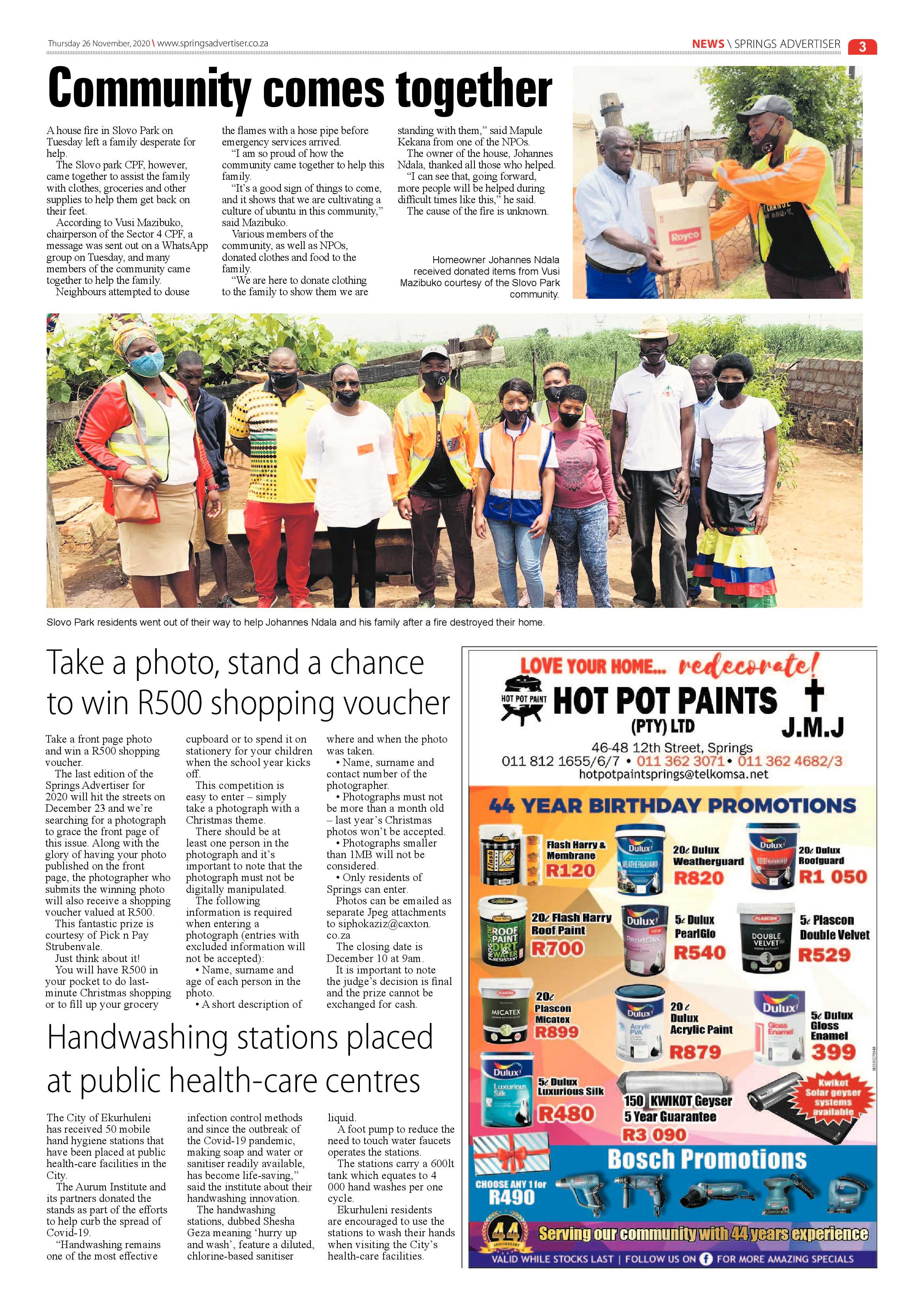 Springs Advertiser 26 November  2020 page 3