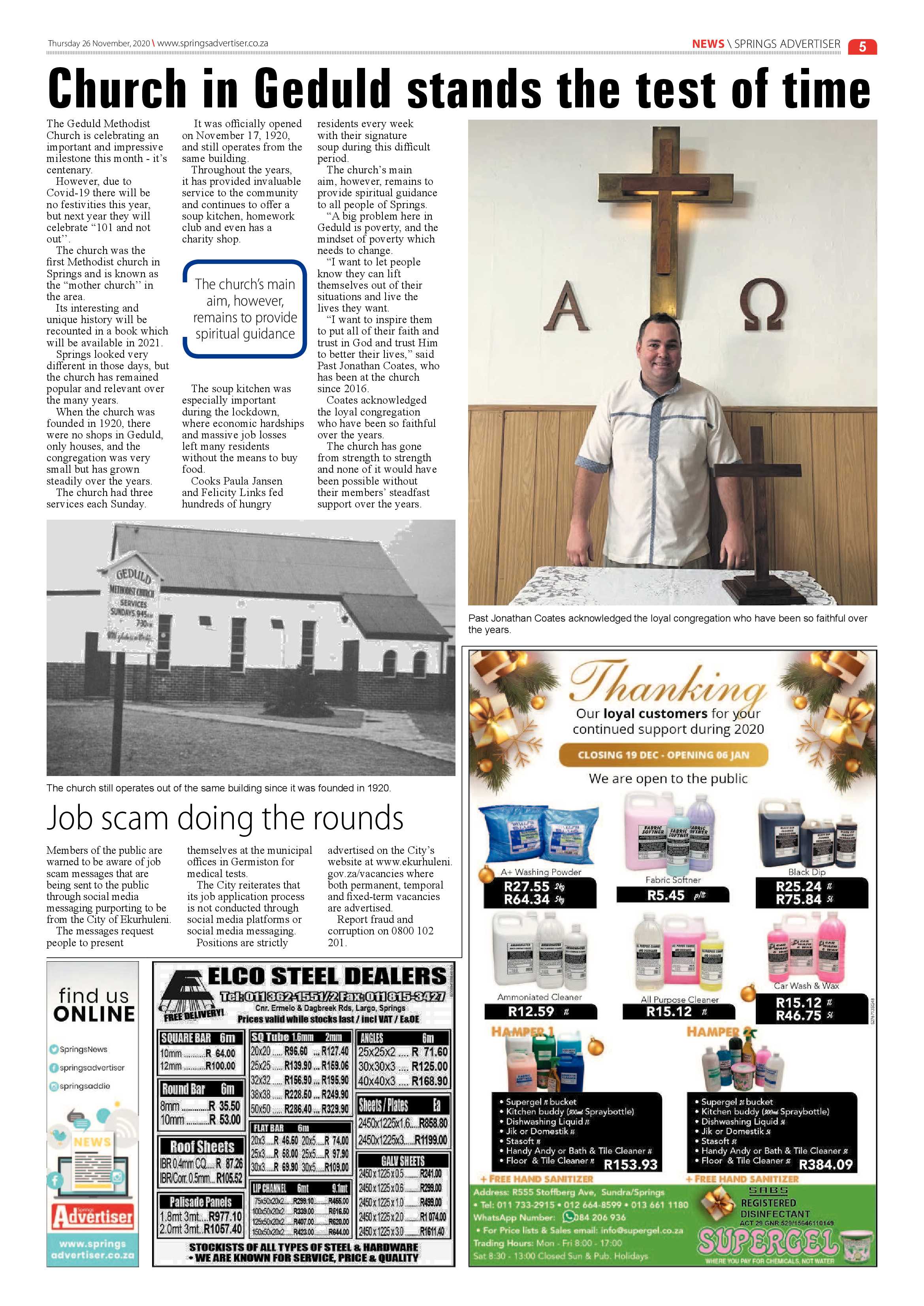 Springs Advertiser 26 November  2020 page 5