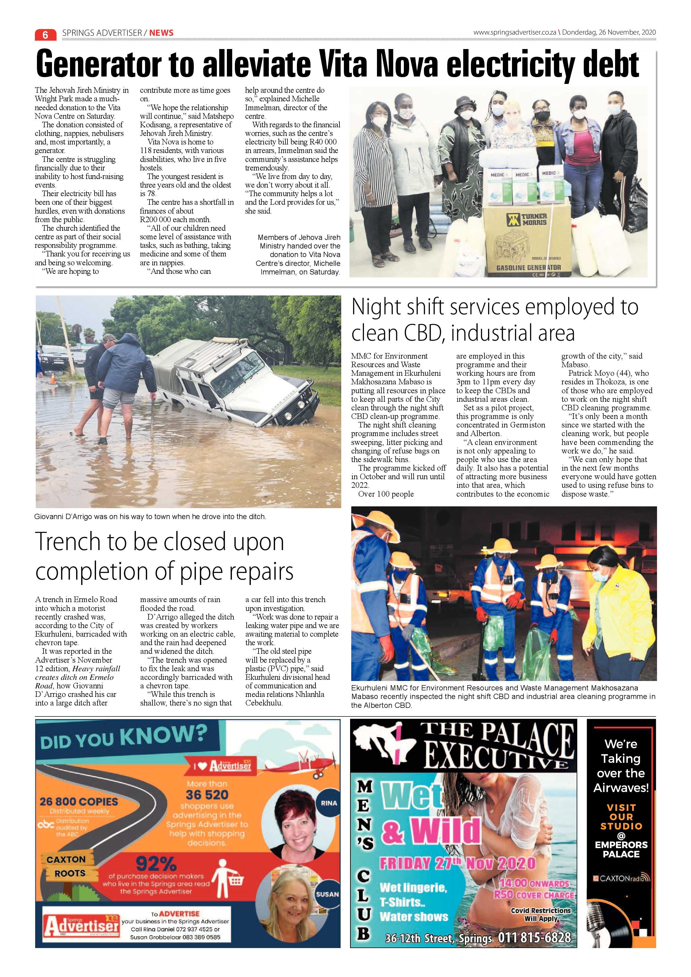 Springs Advertiser 26 November  2020 page 6