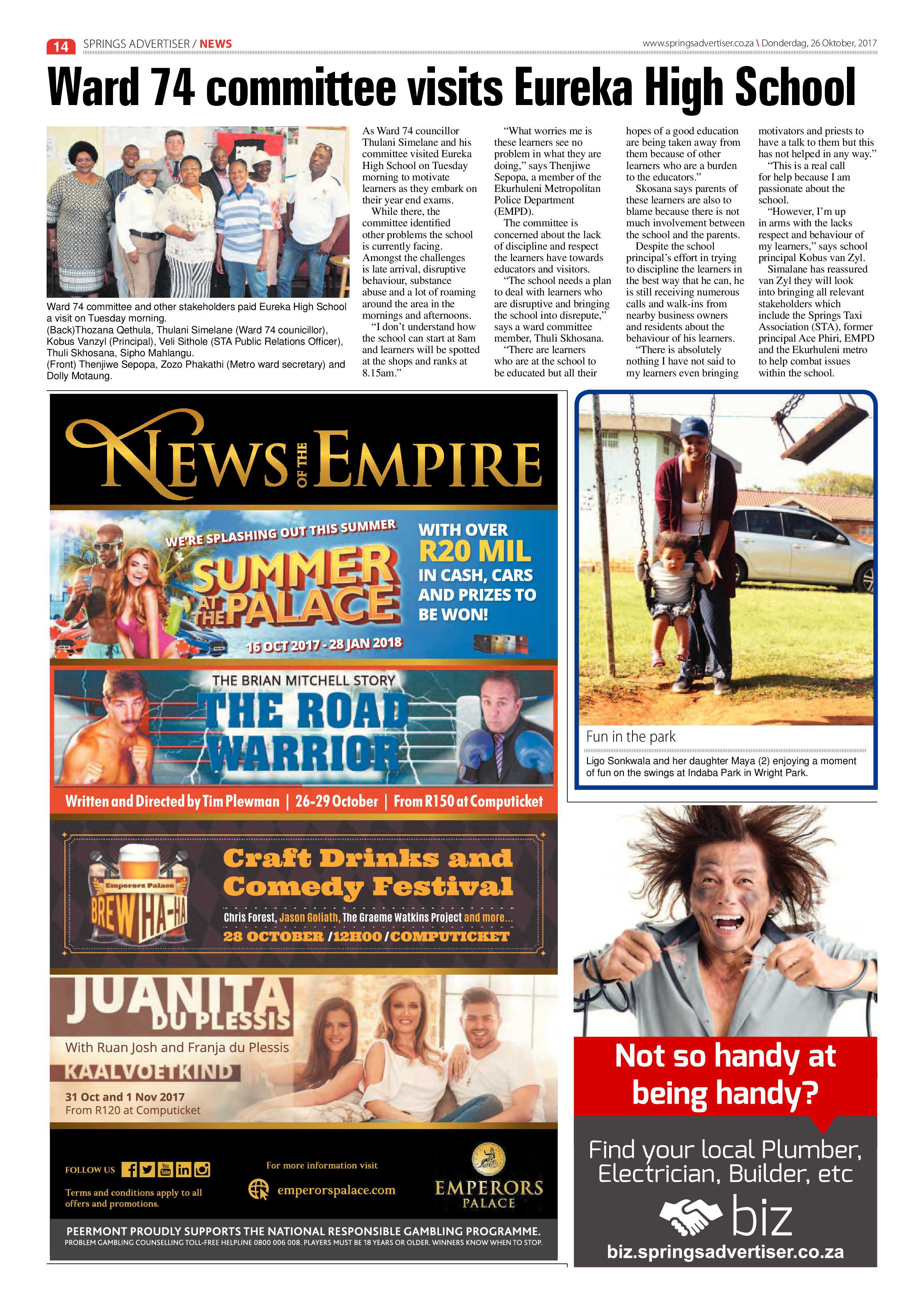 Springs Advertiser 26 October 2017 page 16