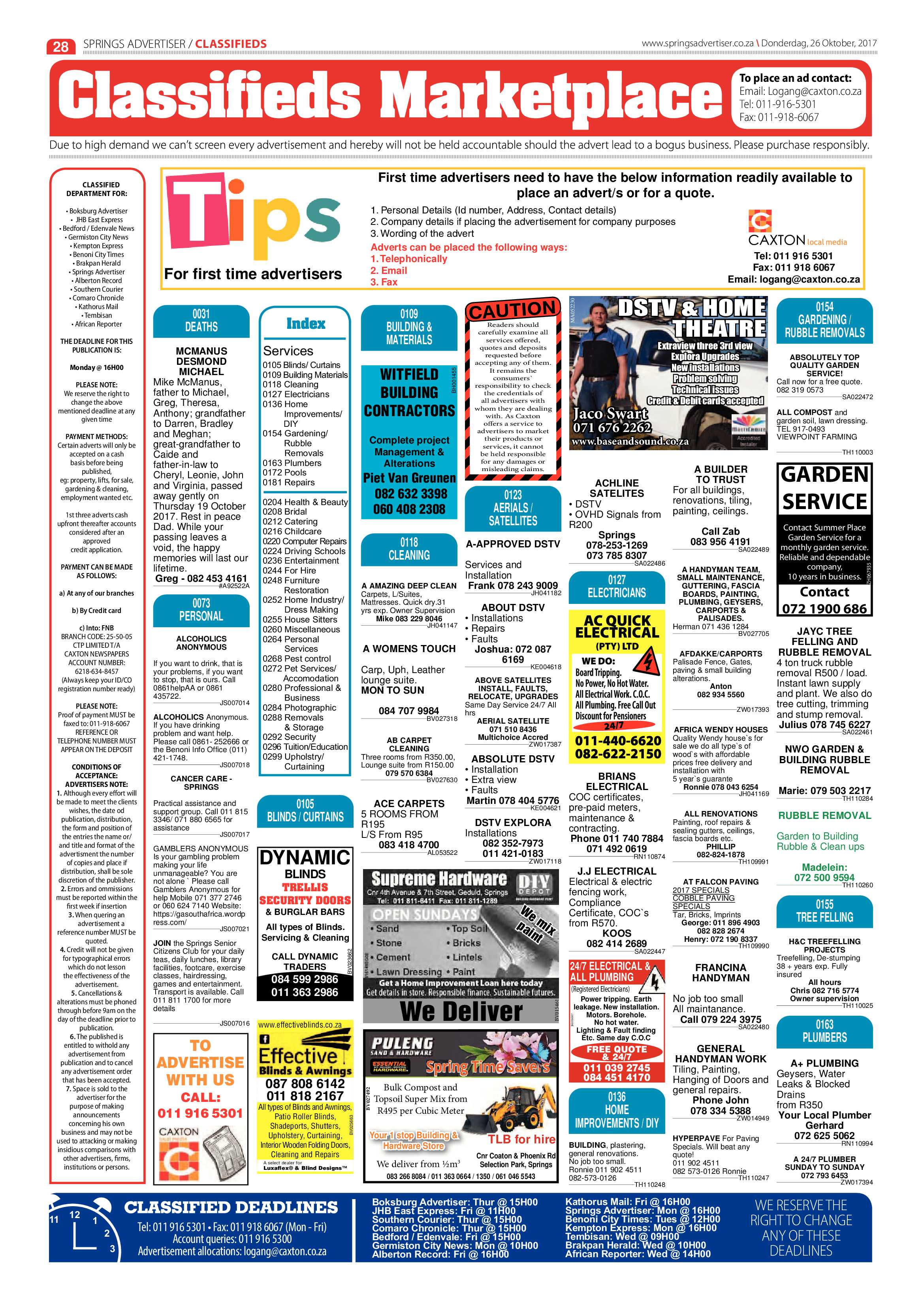 Springs Advertiser 26 October 2017 page 30