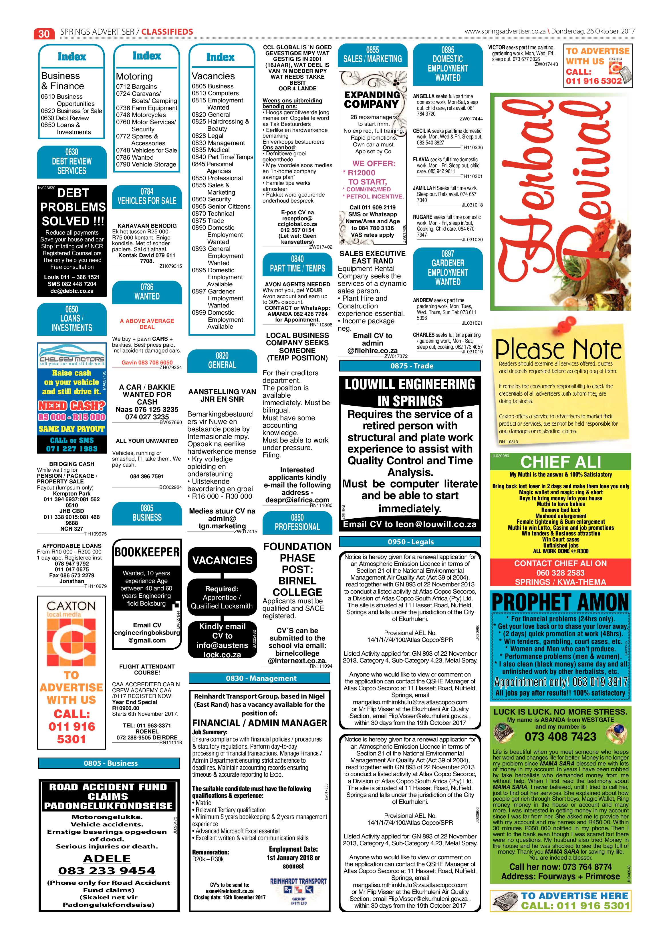 Springs Advertiser 26 October 2017 page 32