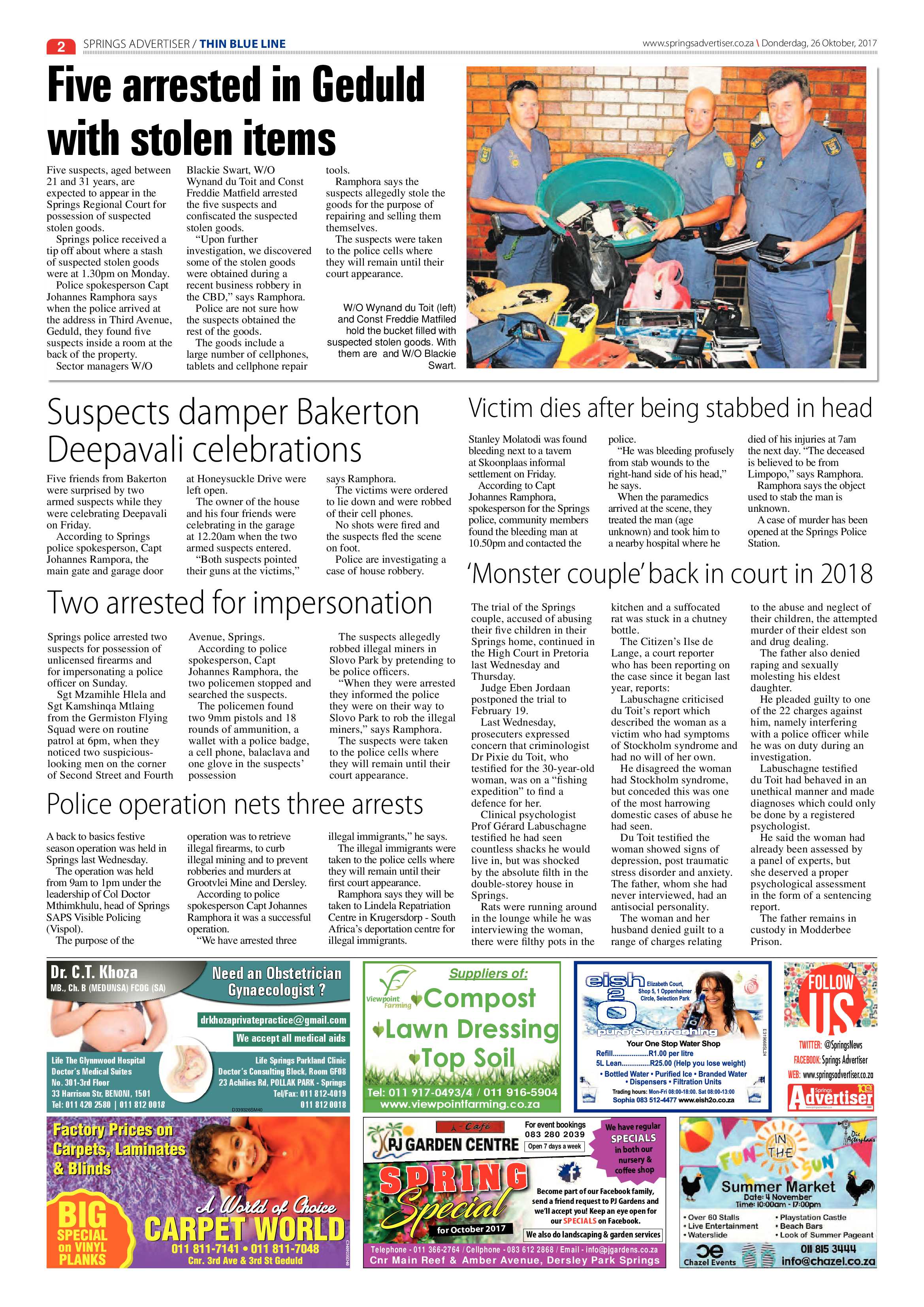 Springs Advertiser 26 October 2017 page 4