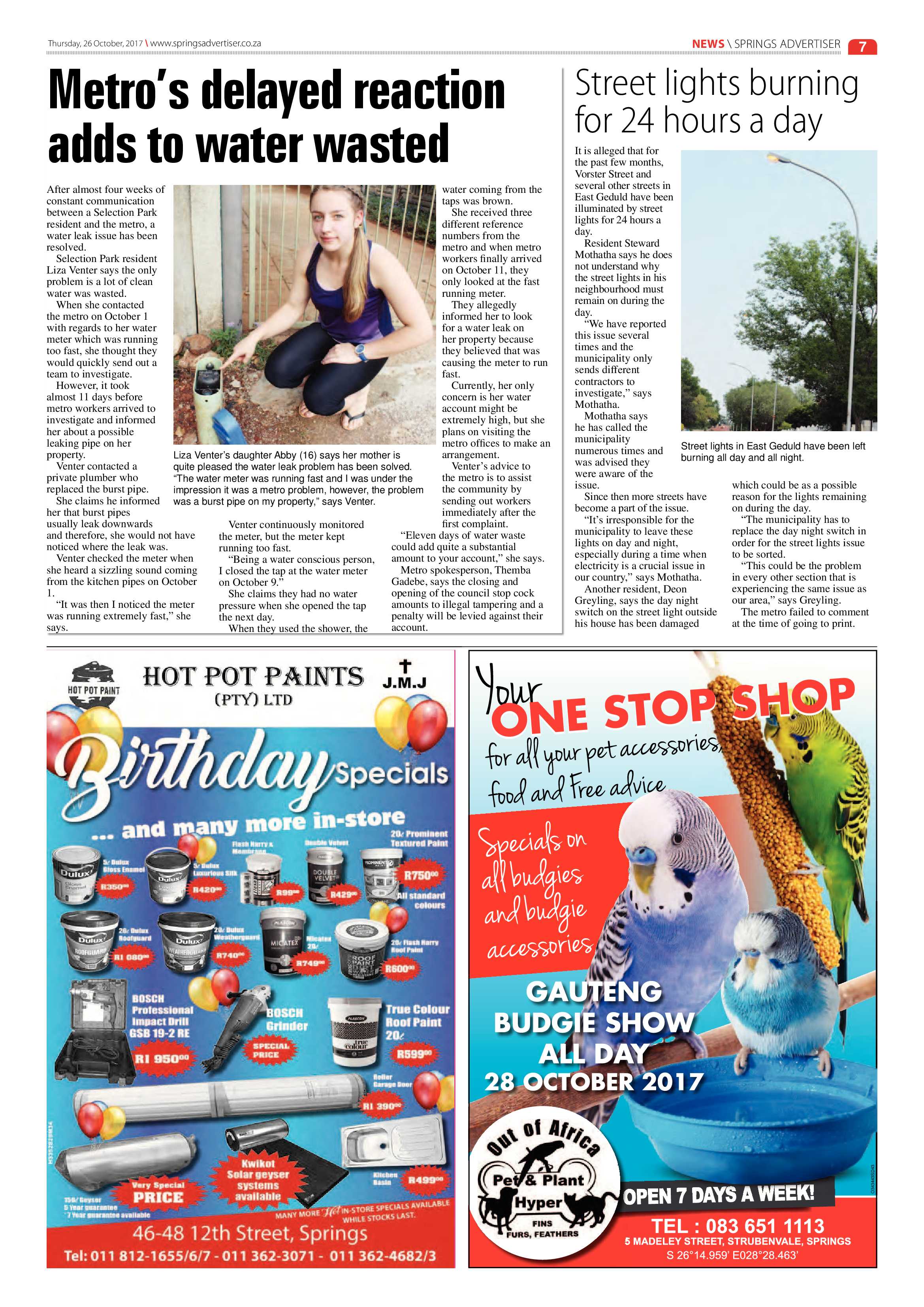 Springs Advertiser 26 October 2017 page 9
