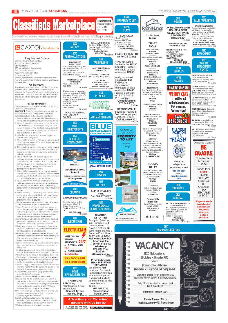 Springs Advertiser 26 October 2023 page 10