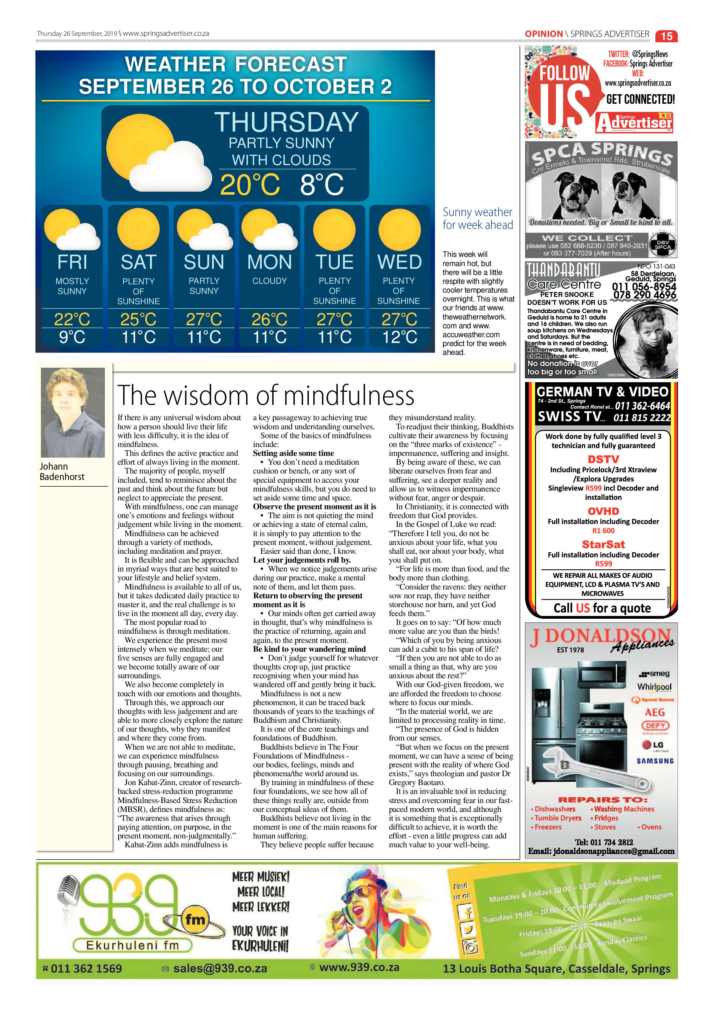 Springs Advertiser 26 September 2019 page 15