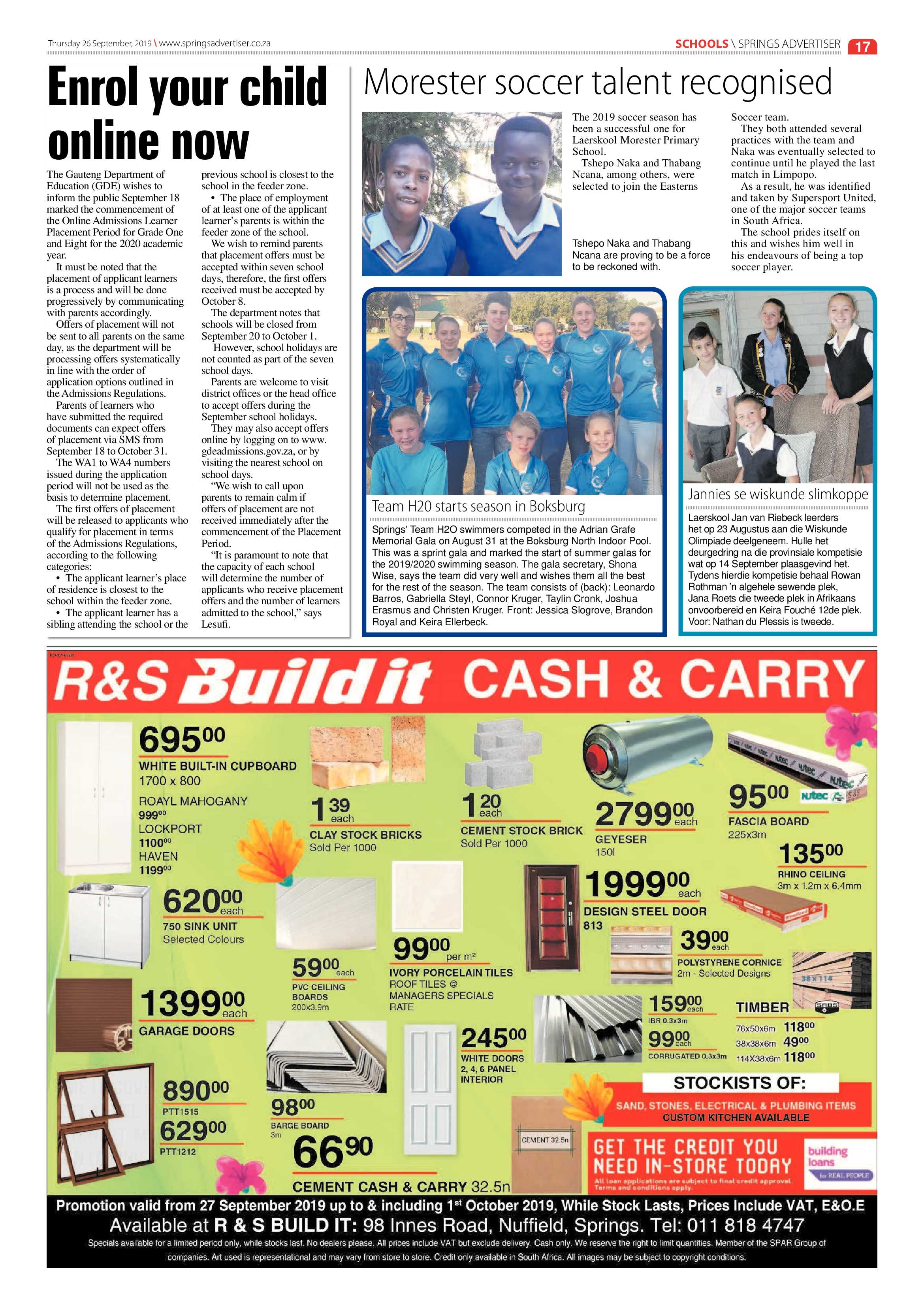 Springs Advertiser 26 September 2019 page 17