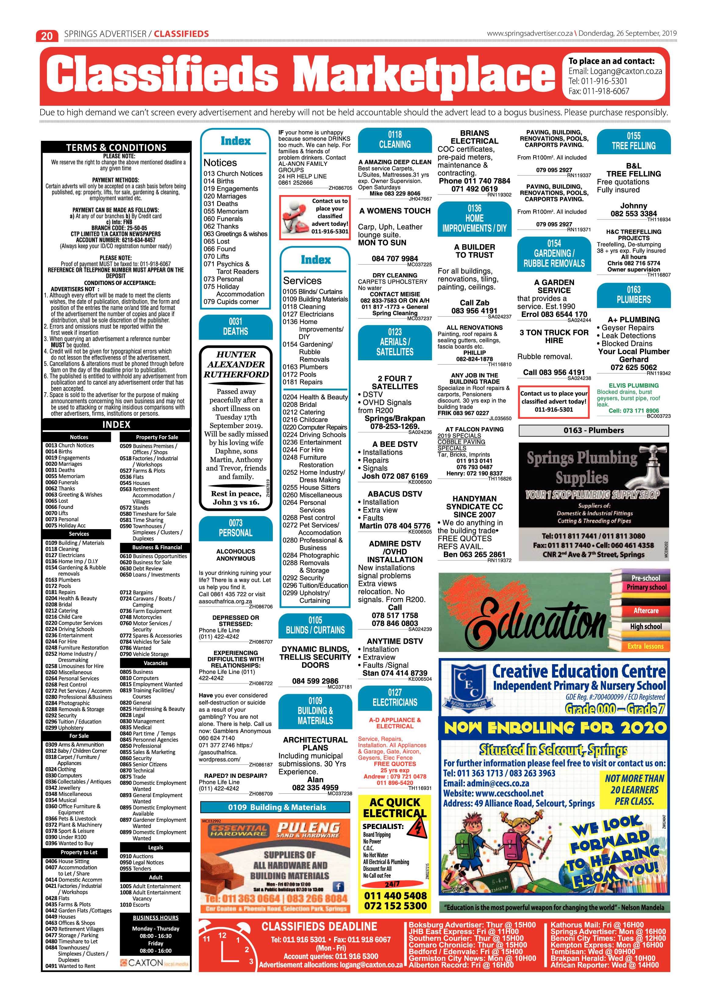 Springs Advertiser 26 September 2019 page 20