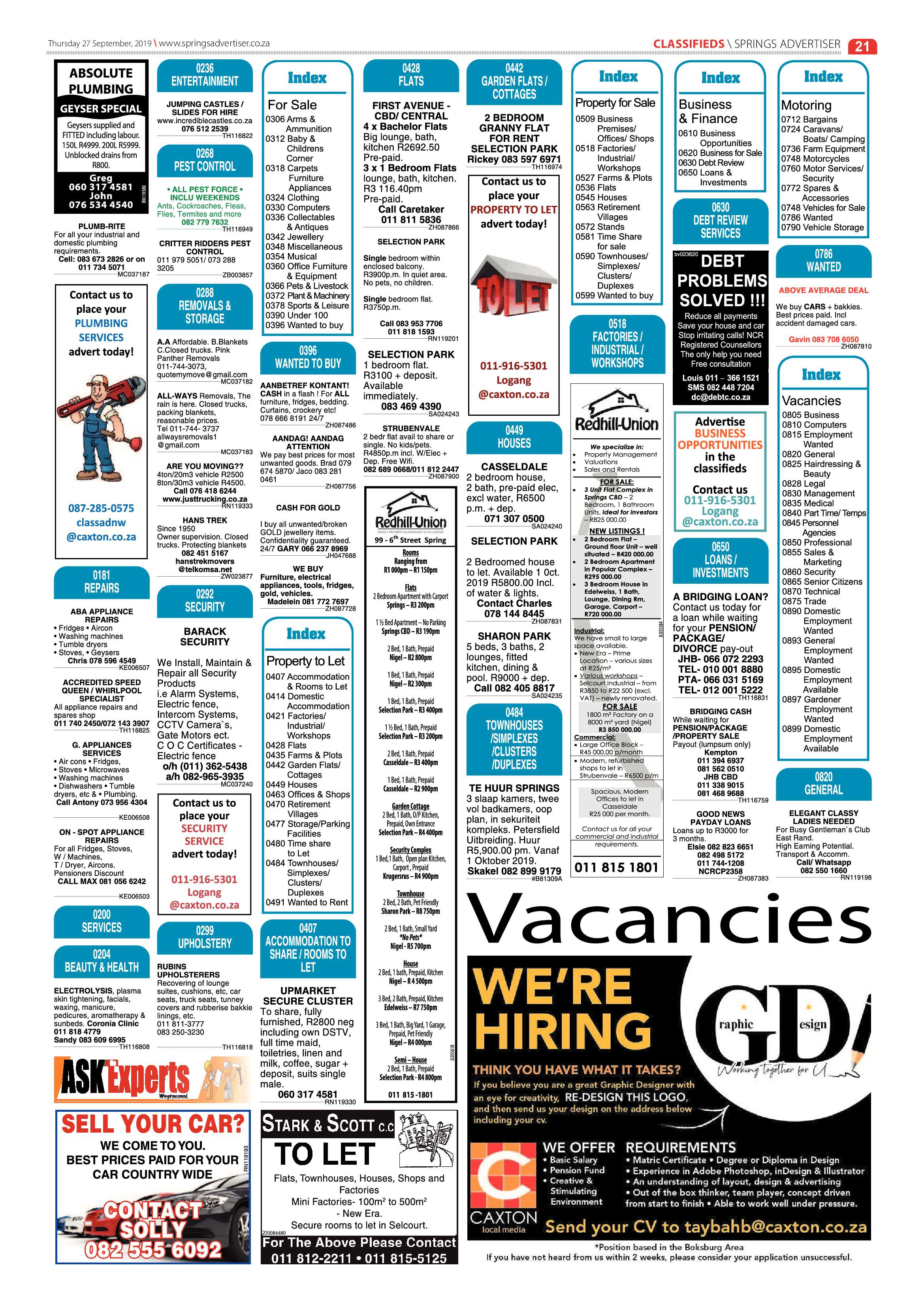Springs Advertiser 26 September 2019 page 21