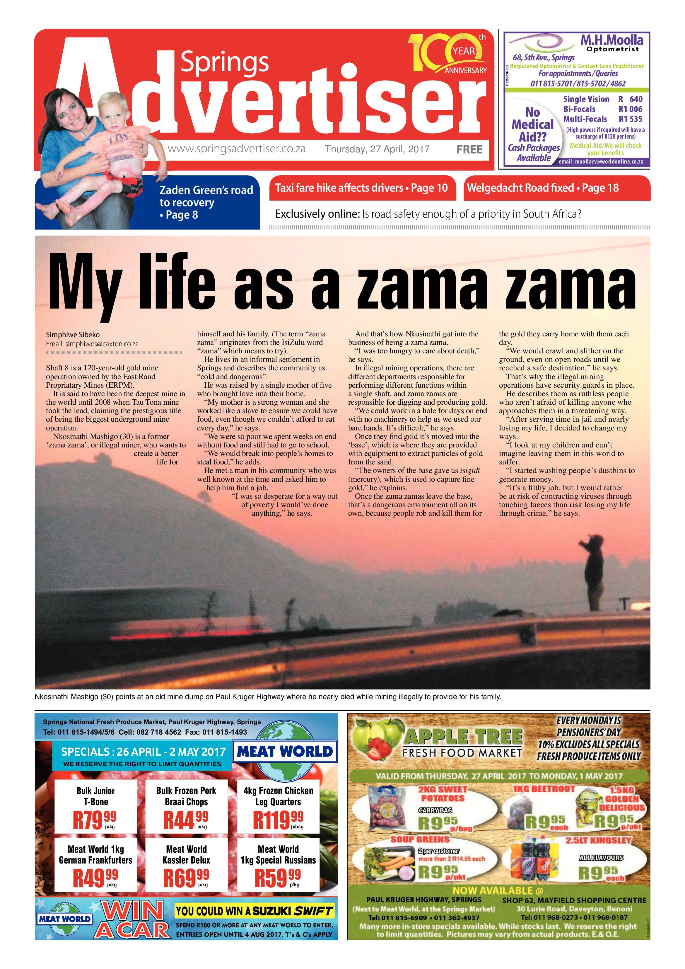 Springs Advertiser 27 April 2017 page 1