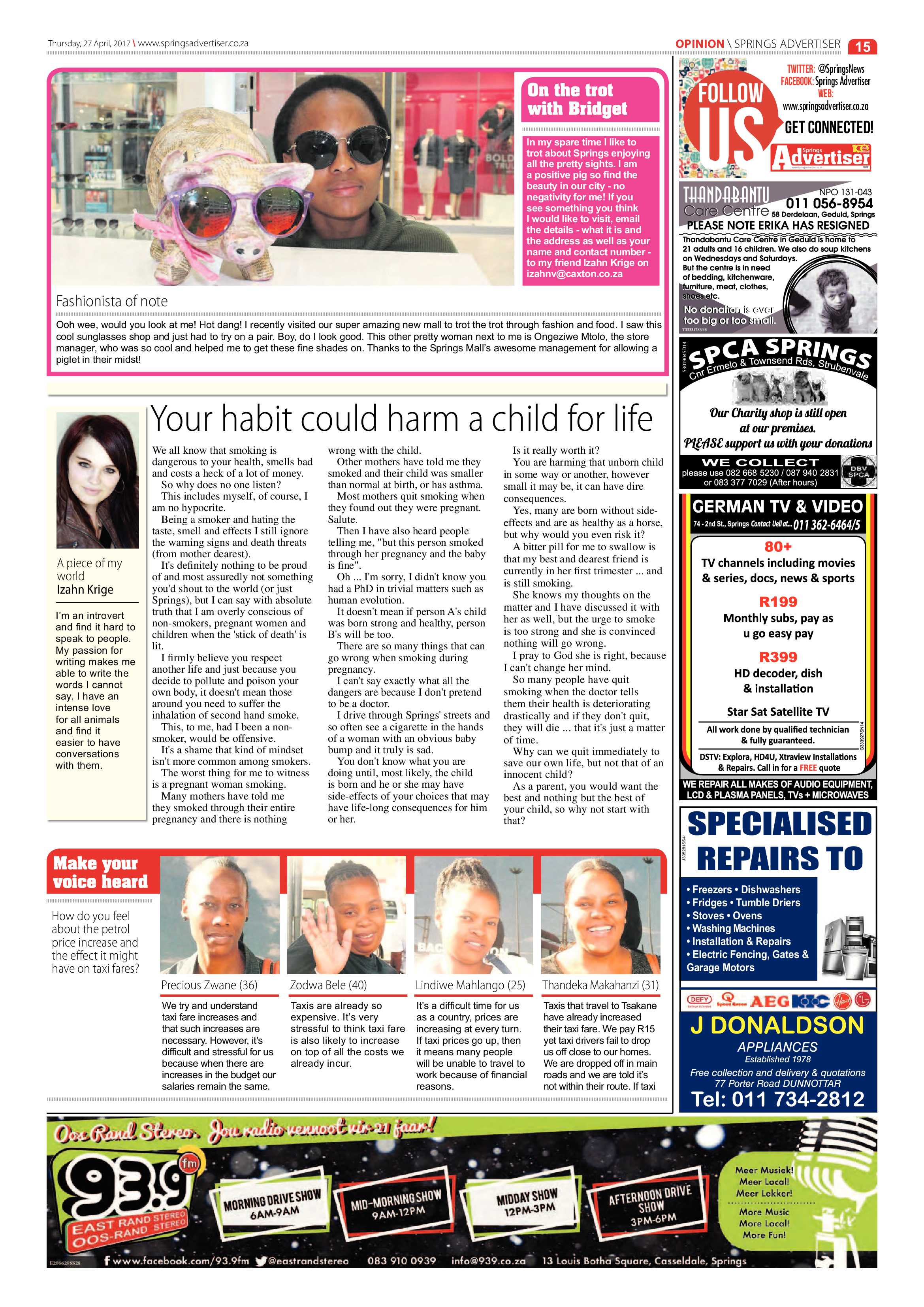 Springs Advertiser 27 April 2017 page 15