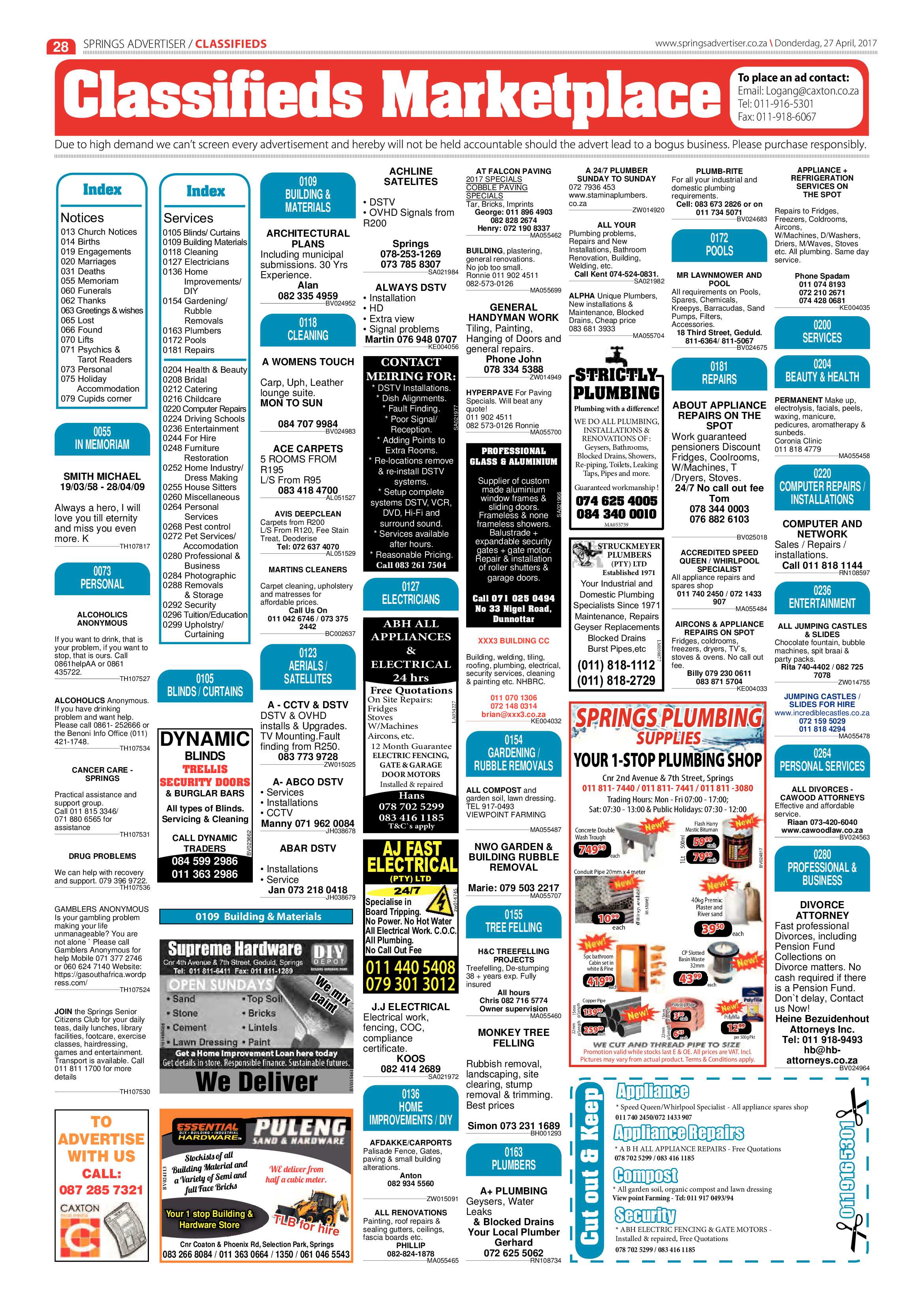 Springs Advertiser 27 April 2017 page 28