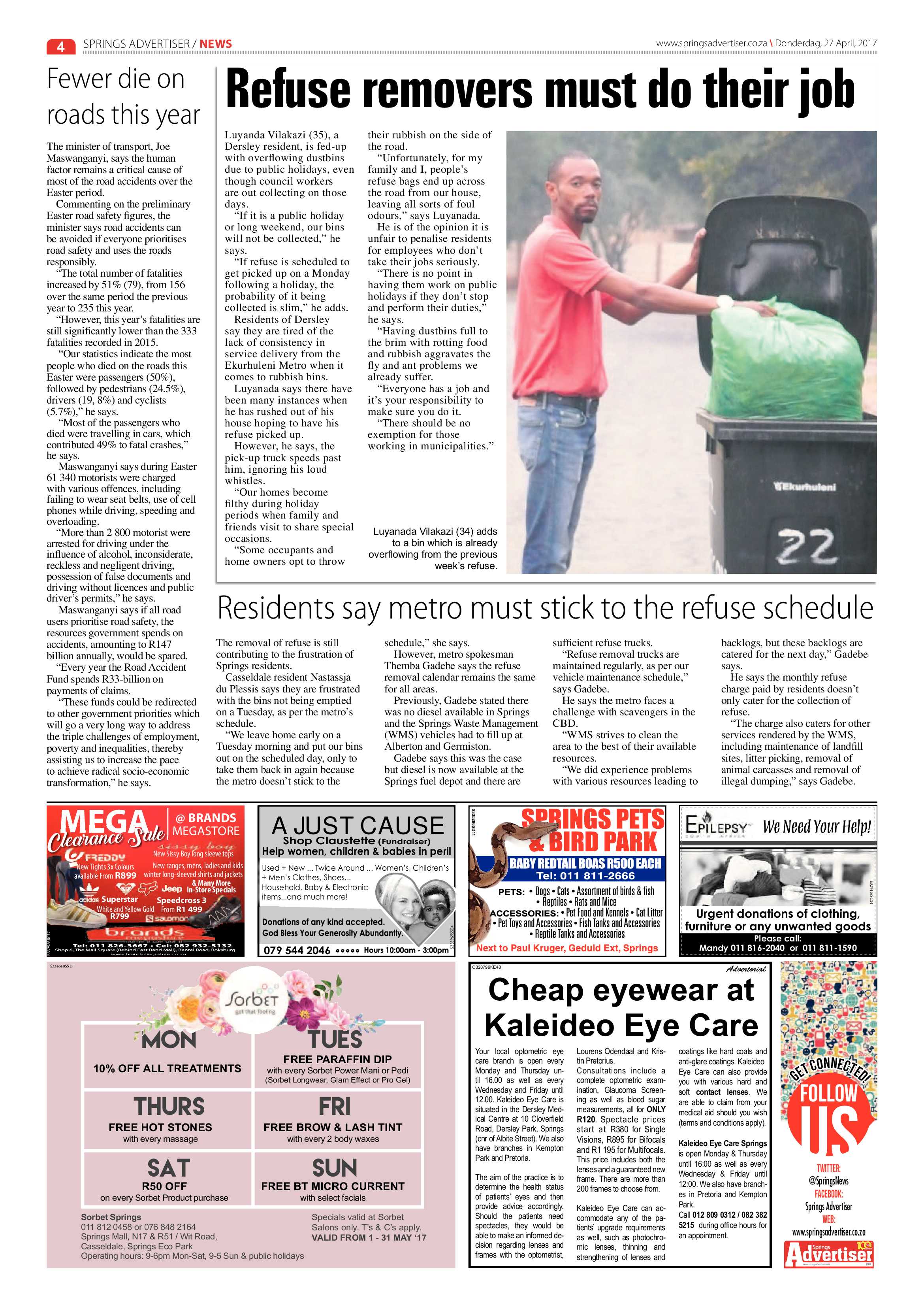 Springs Advertiser 27 April 2017 page 4