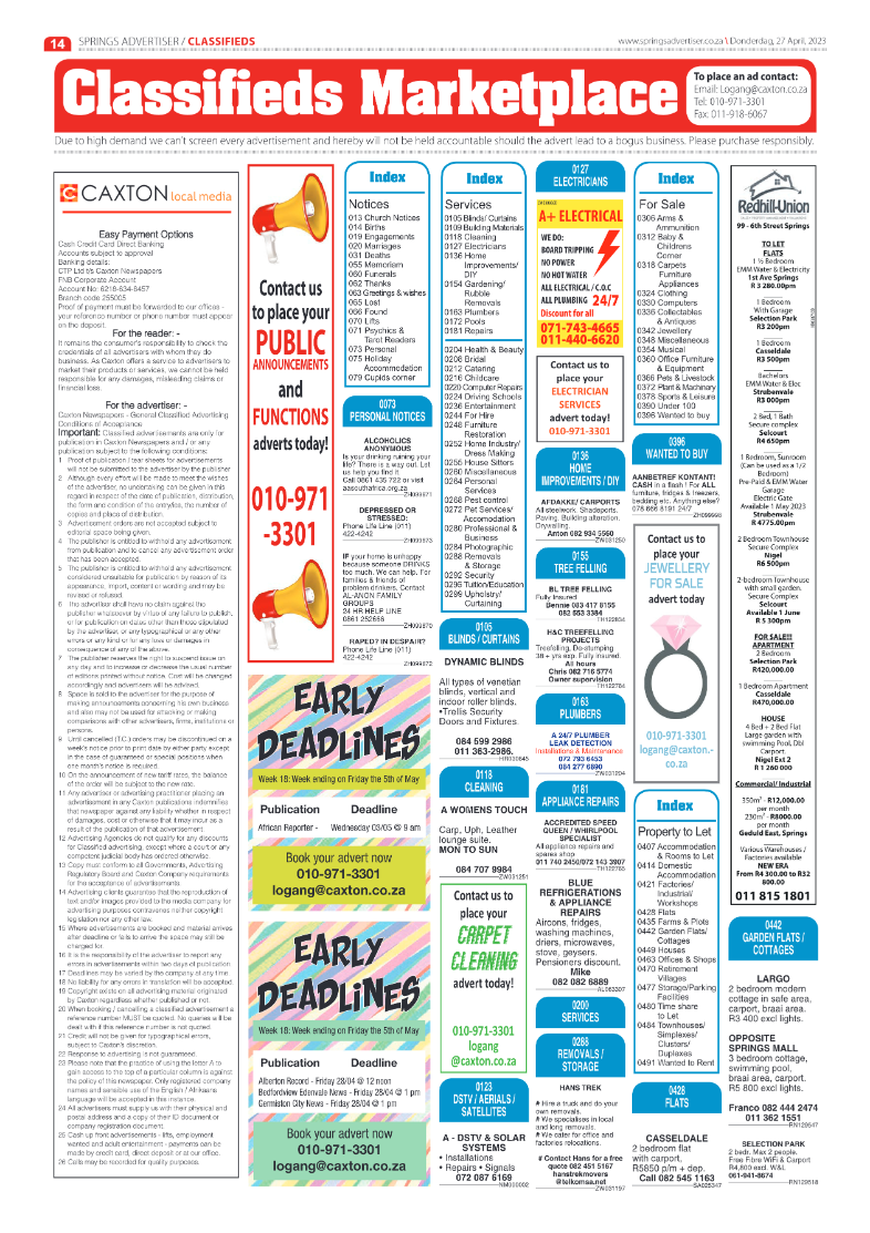 Springs Advertiser 27 April 2023 page 16