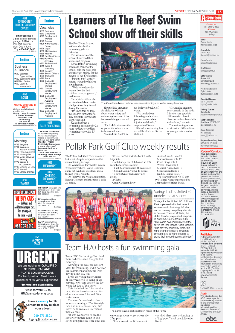 Springs Advertiser 27 April 2023 page 17