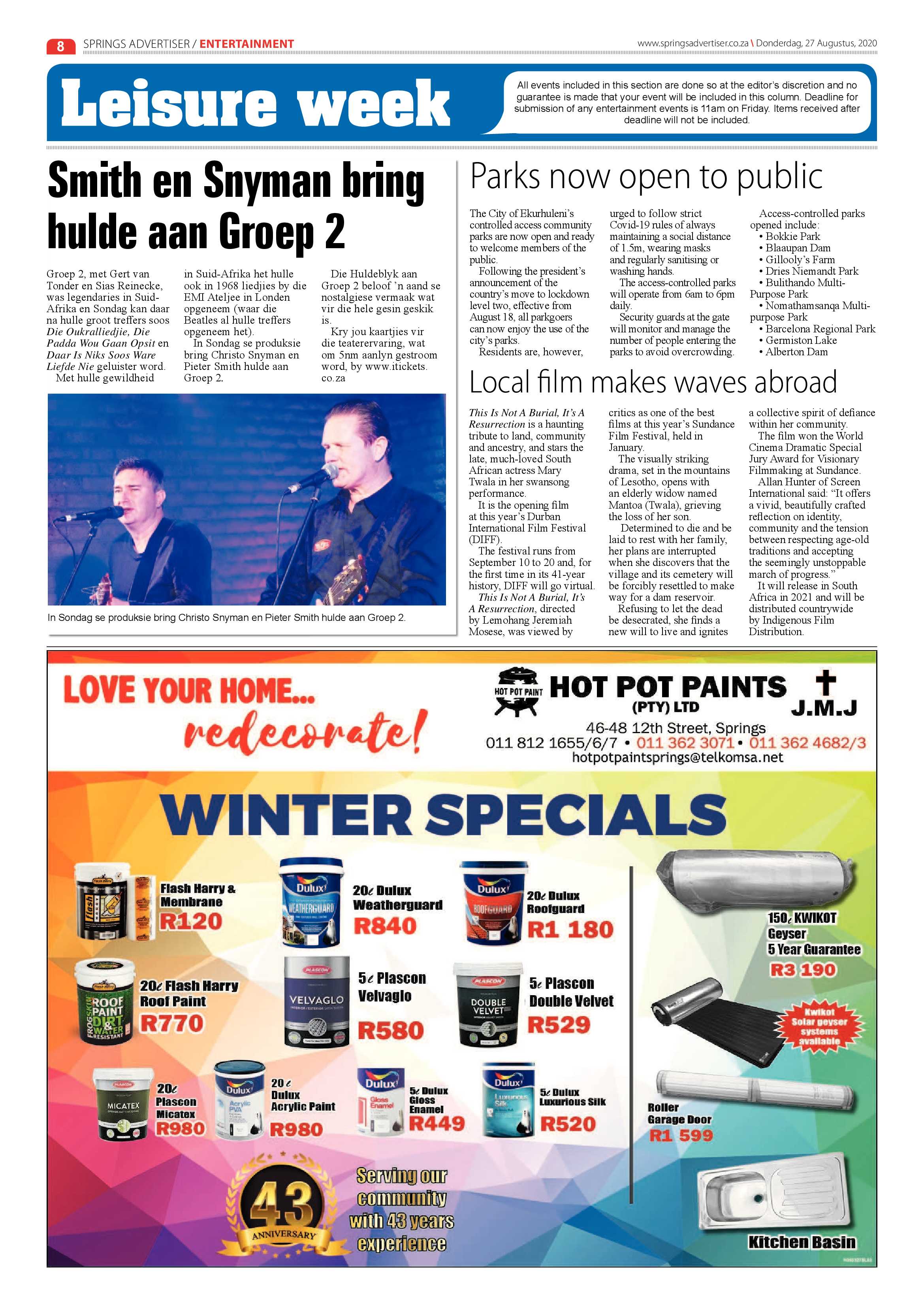 Springs Advertiser 27 August 2020 page 8