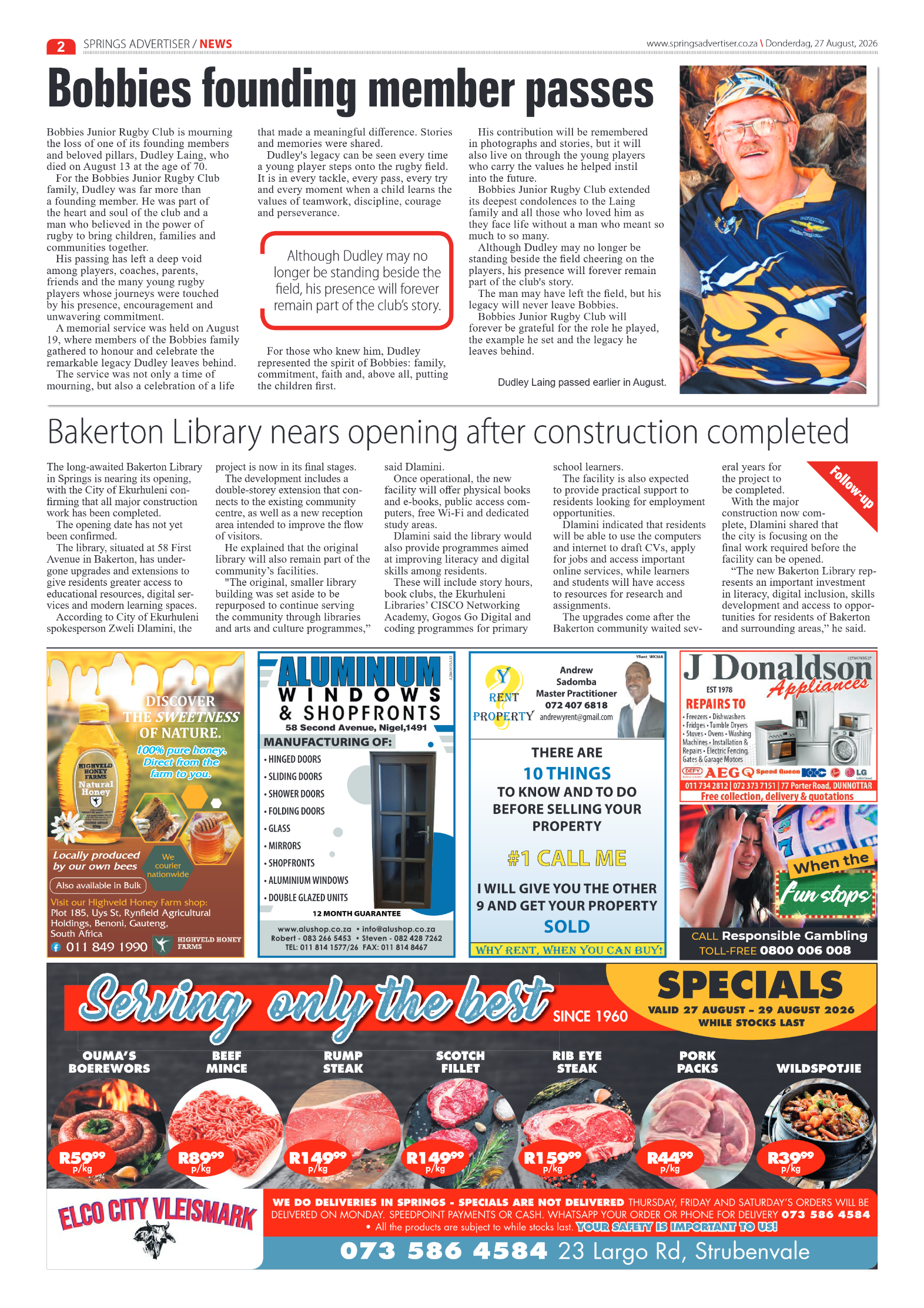 Springs Advertiser 27 August 2026 page 2