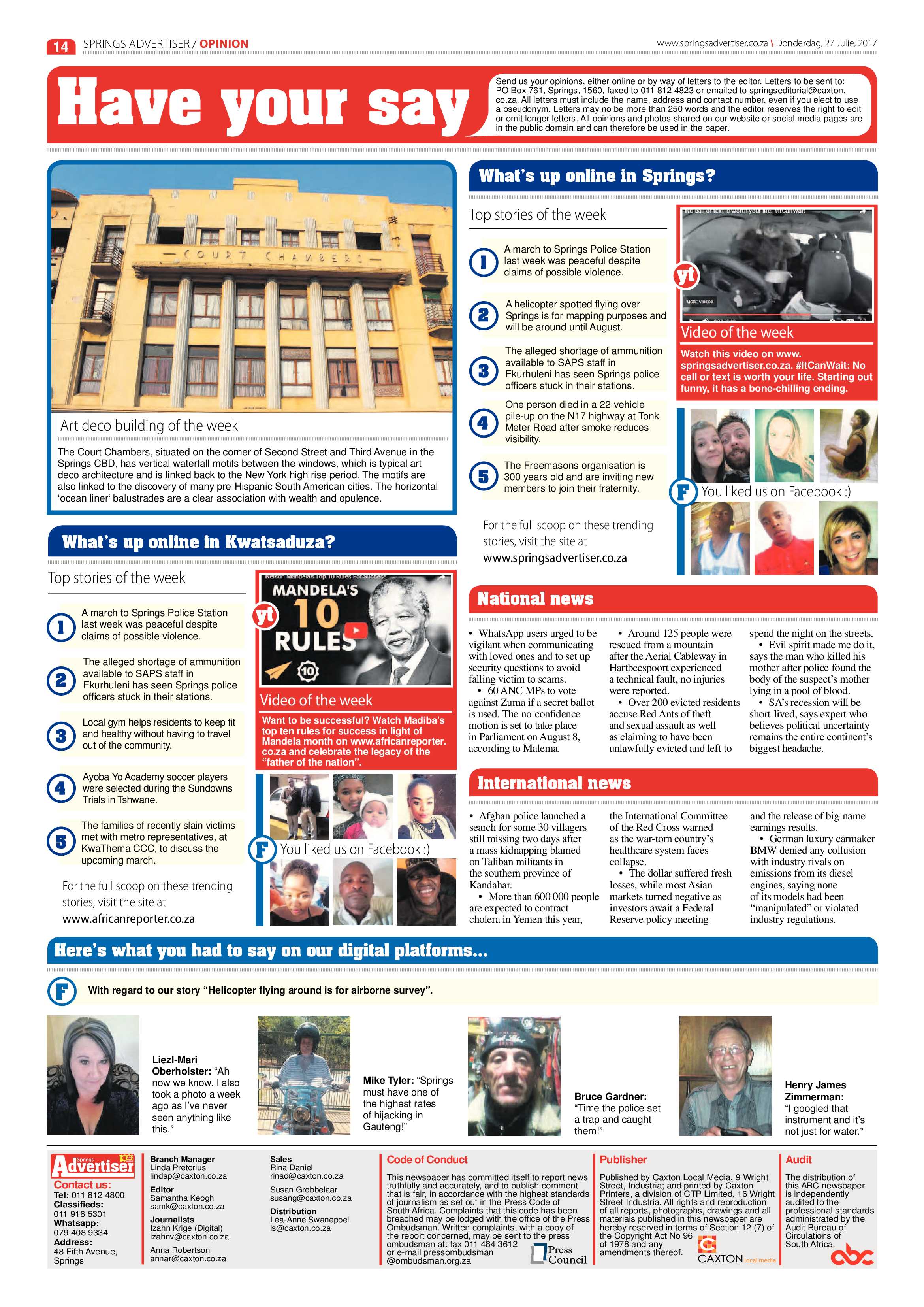 Springs Advertiser 27 July 2017 page 16