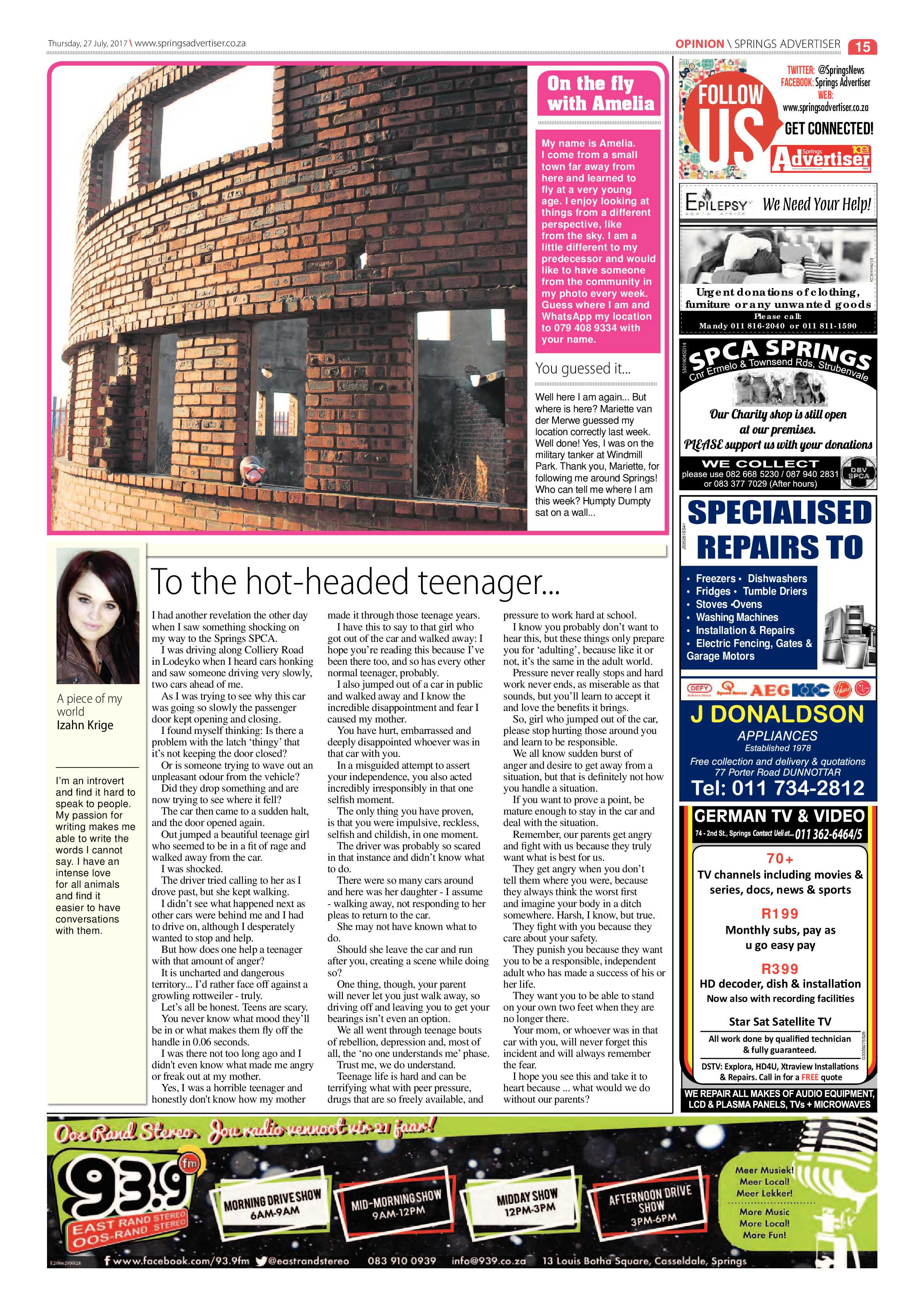 Springs Advertiser 27 July 2017 page 17