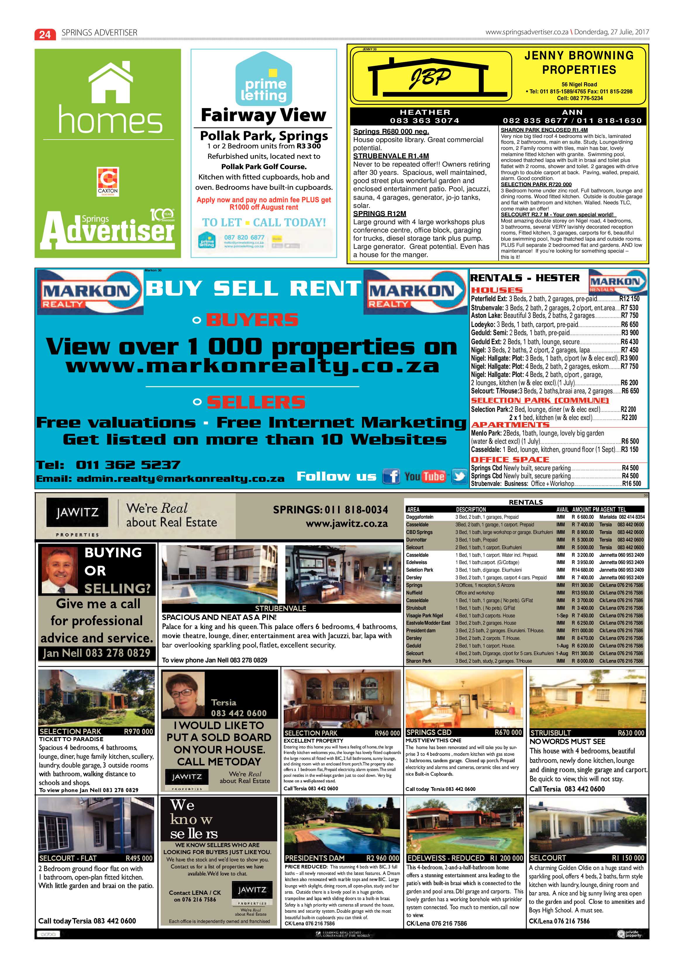 Springs Advertiser 27 July 2017 page 26