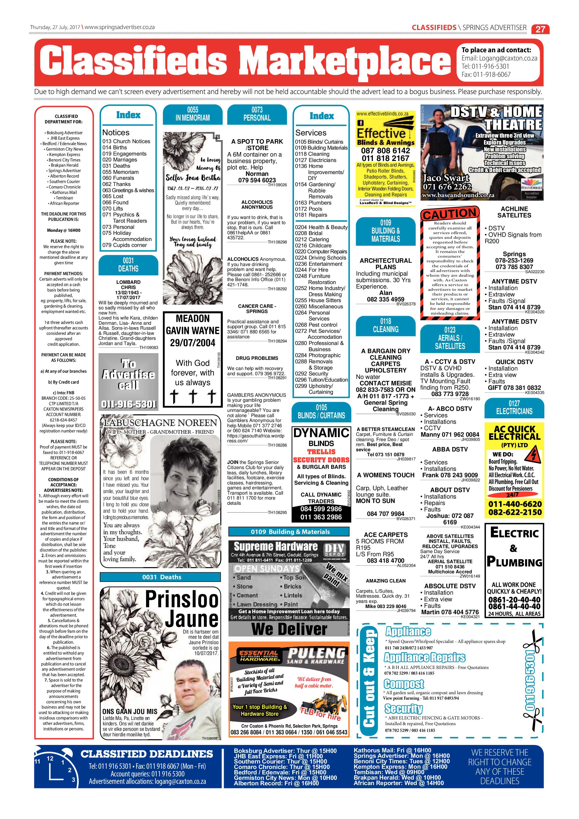 Springs Advertiser 27 July 2017 page 29