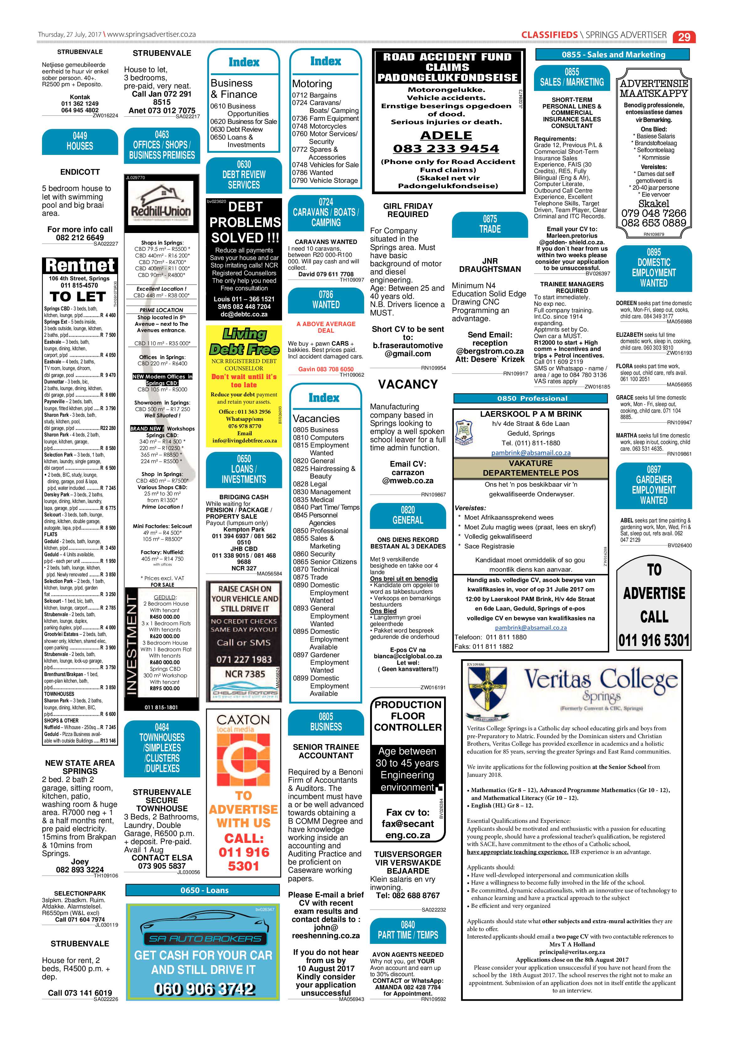 Springs Advertiser 27 July 2017 page 31