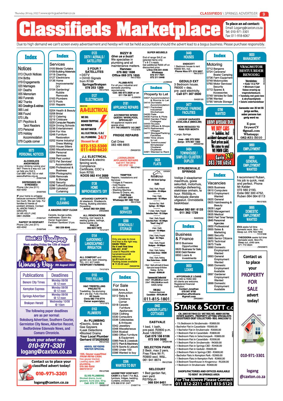 Springs Advertiser 27 July 2022 page 11