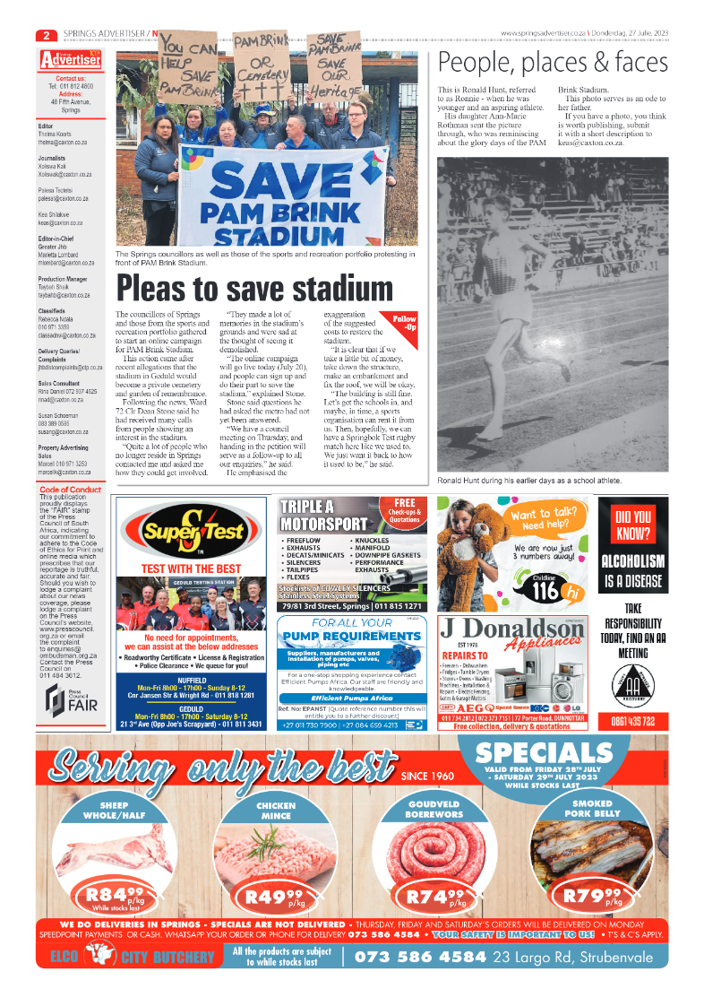 Springs Advertiser 27 July 2023 page 2