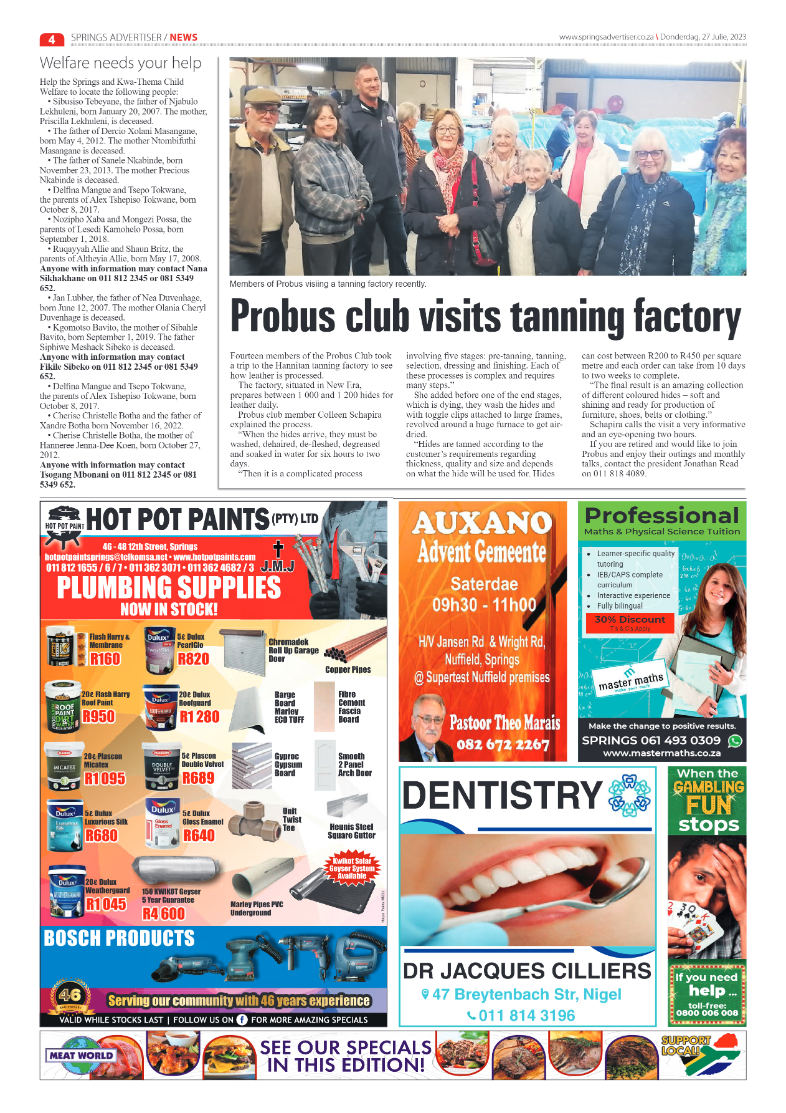 Springs Advertiser 27 July 2023 page 4