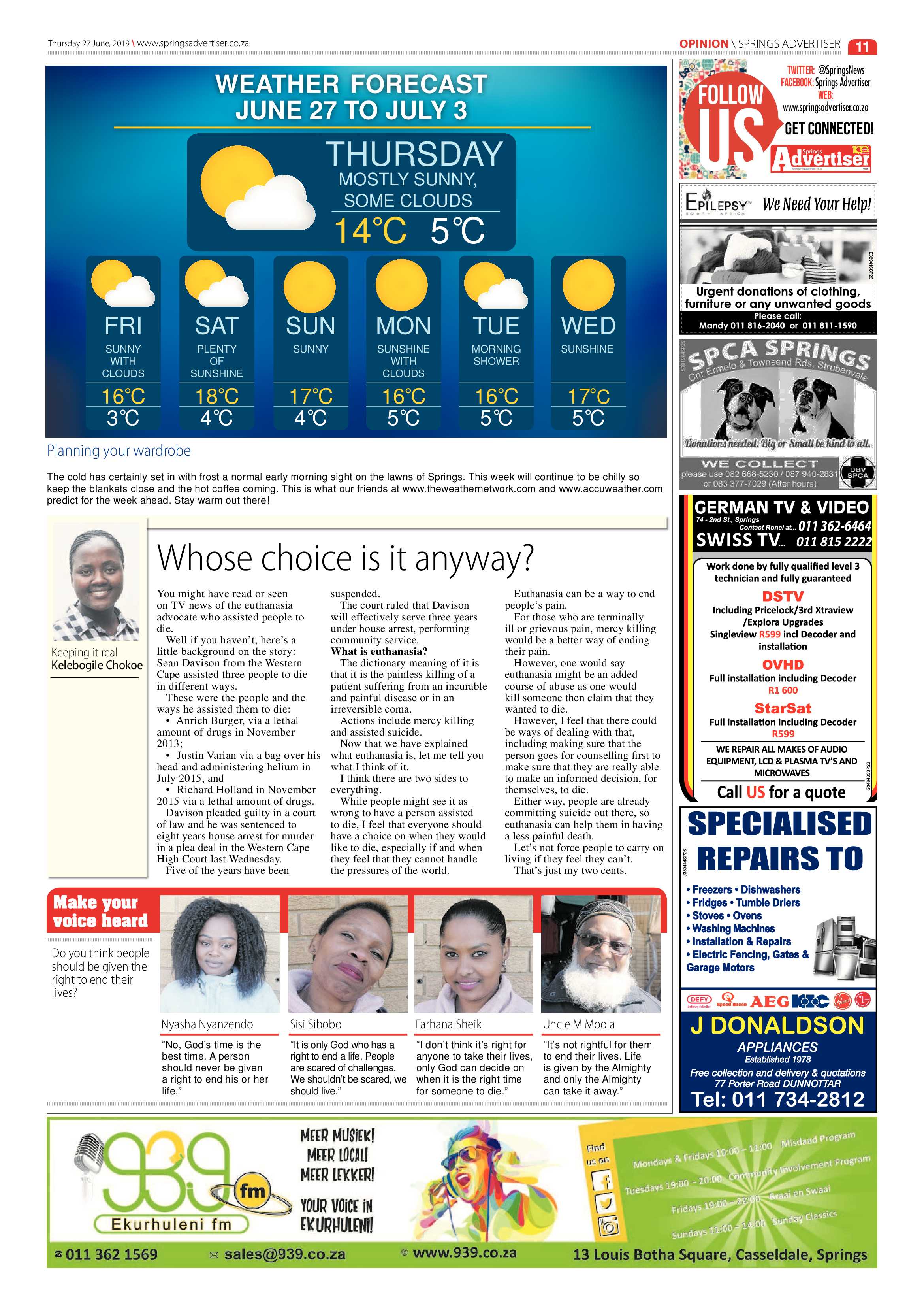 Springs Advertiser 27 June 2019 page 11