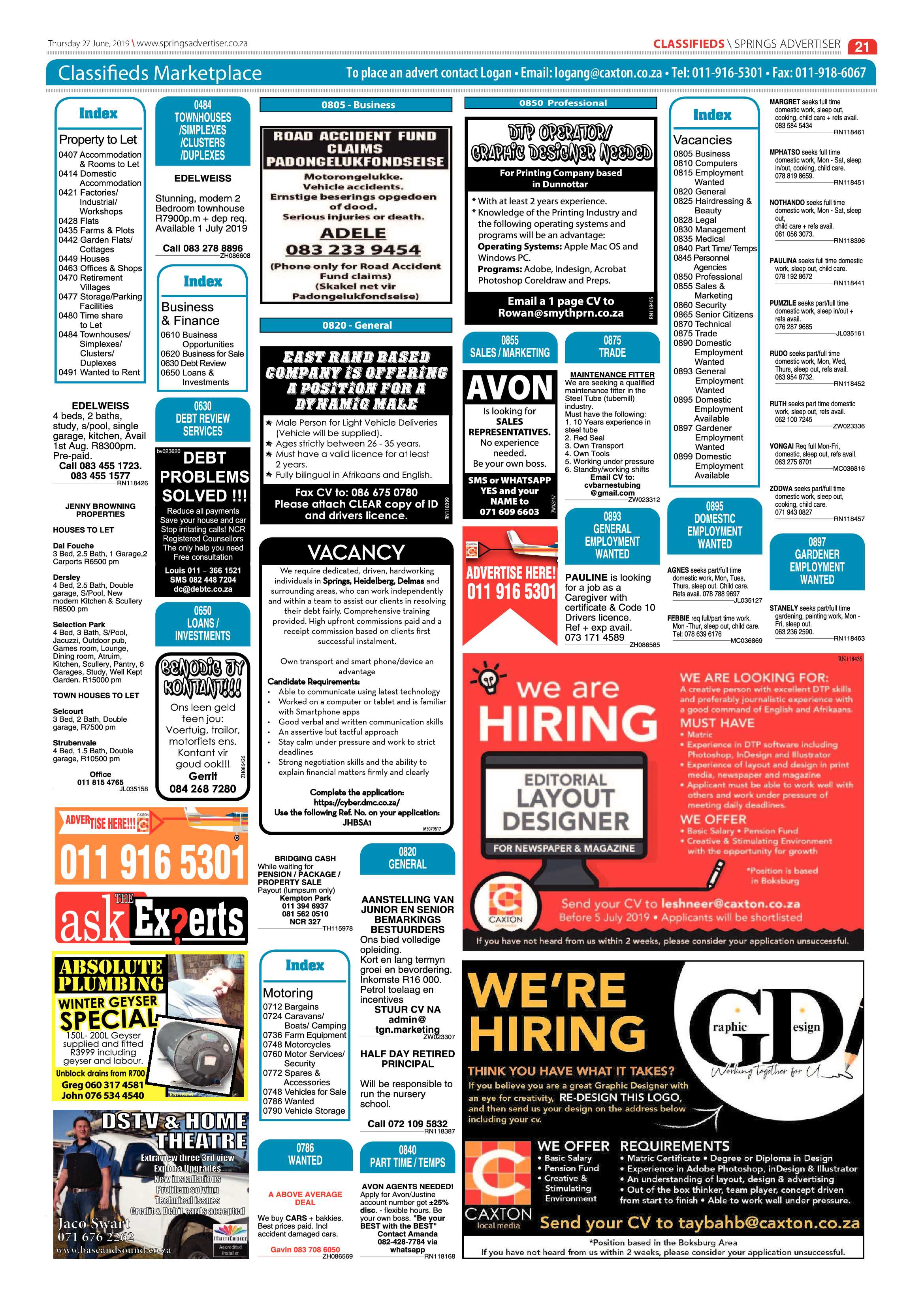 Springs Advertiser 27 June 2019 page 21