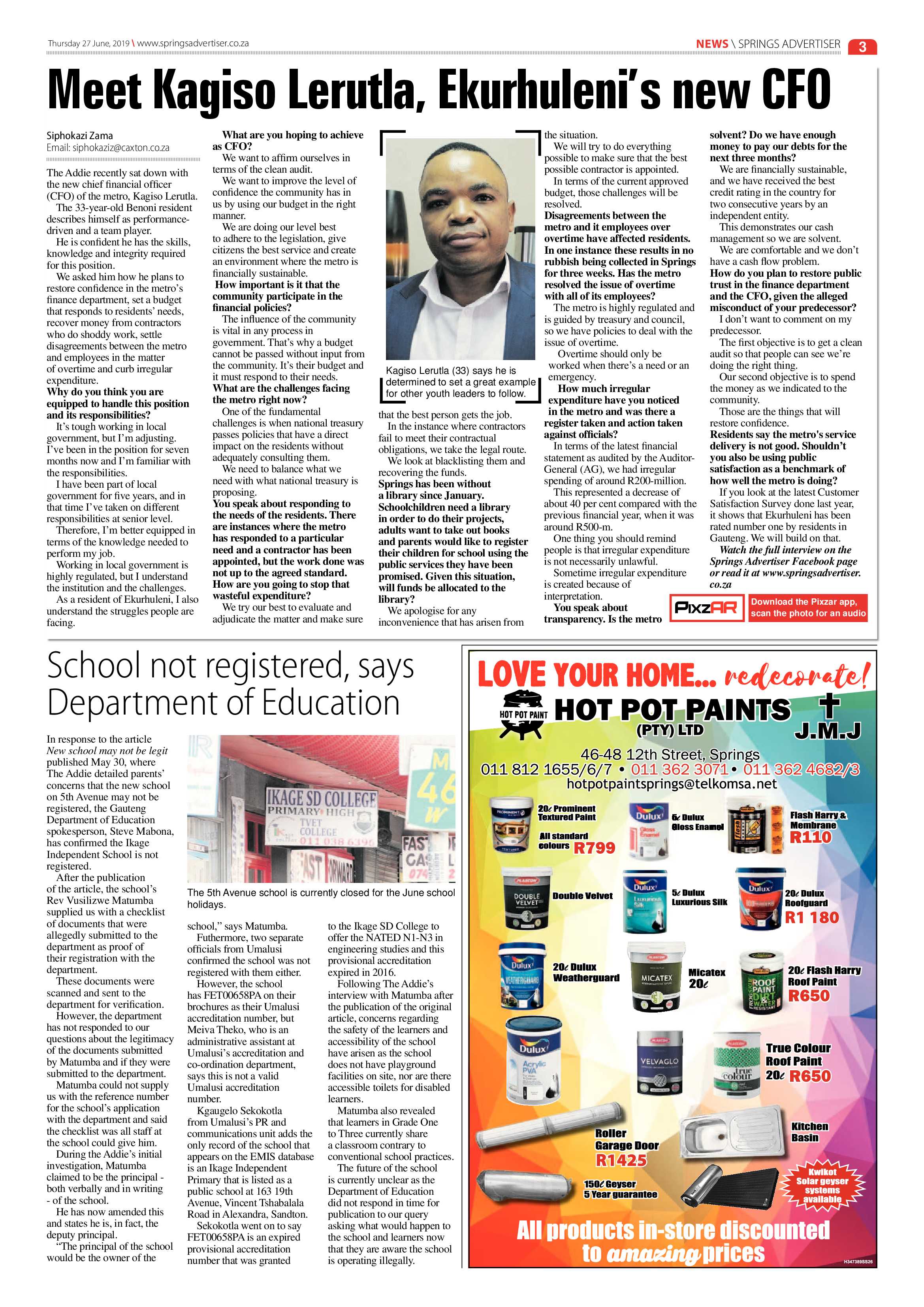 Springs Advertiser 27 June 2019 page 3