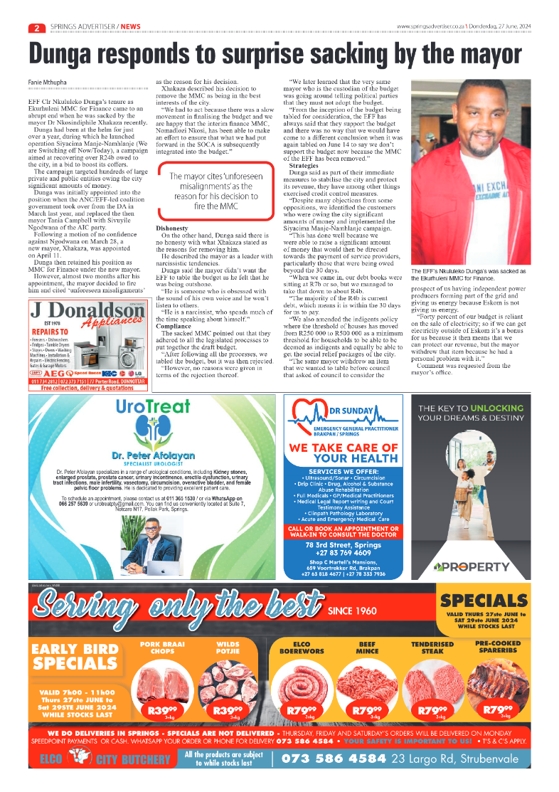 Springs Advertiser 27 June 2024 page 2