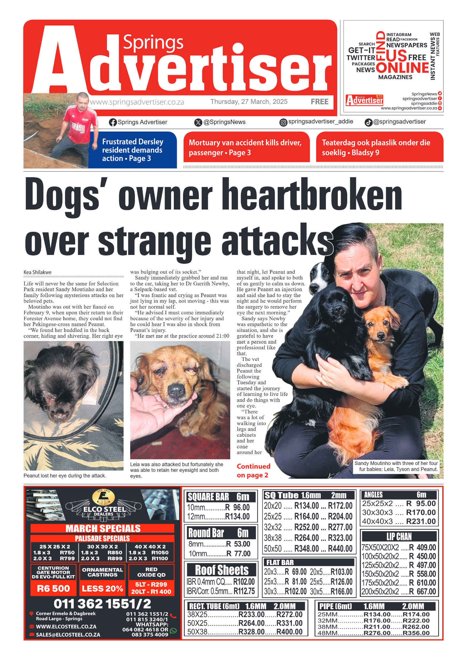 Springs Advertiser 27 March 2025 page 1
