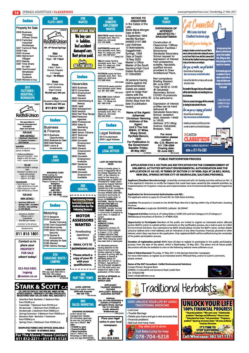 Springs Advertiser 27 May 2021 page 14