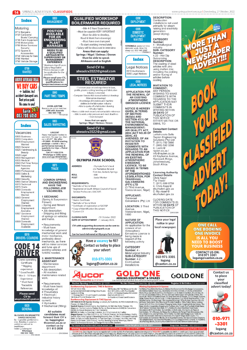 Springs Advertiser 27 October 2022 page 16