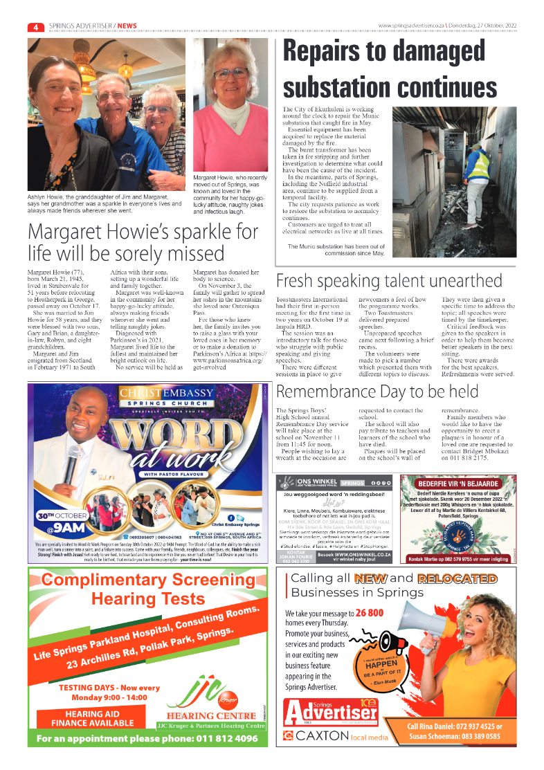 Springs Advertiser 27 October 2022 page 6