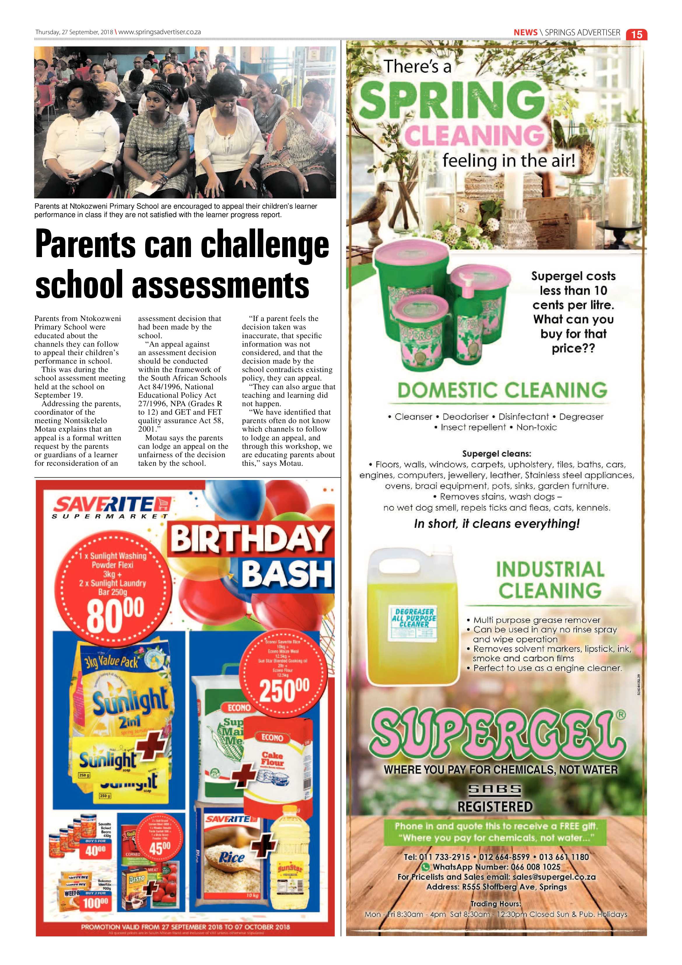 Springs Advertiser 27 September 2018 page 15