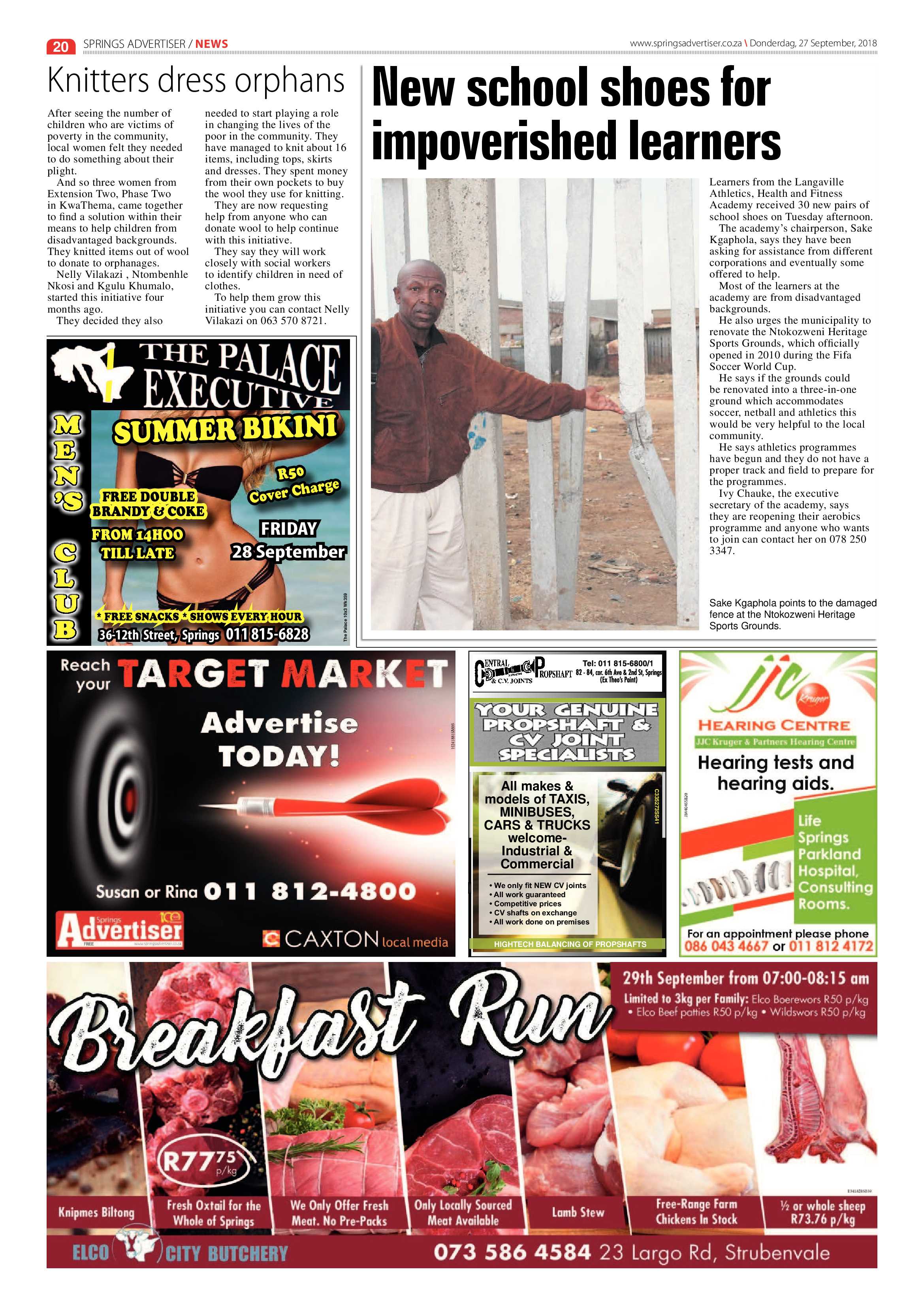 Springs Advertiser 27 September 2018 page 20